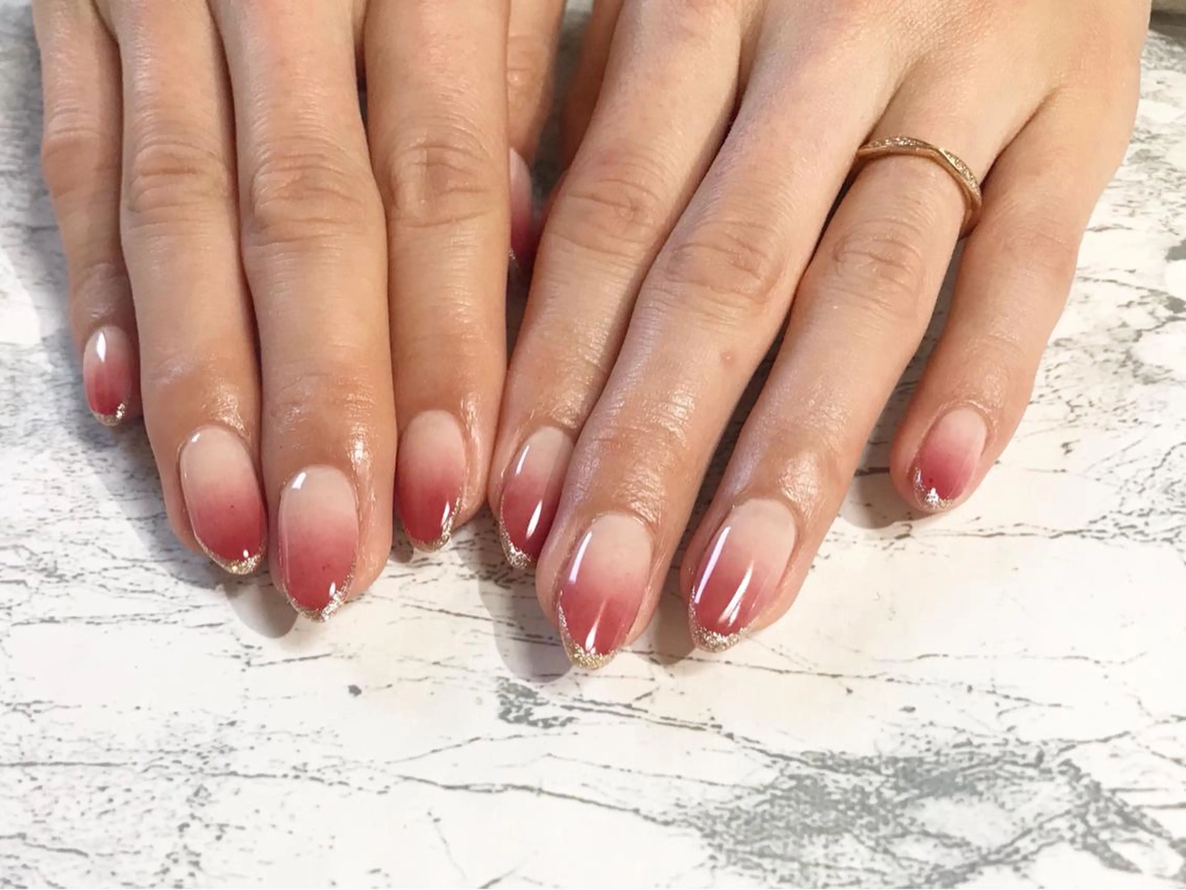 ネイル フットネイル グラデーション ニュアンスネイル シンプルネイル 春ネイル ネイル フフラ所属・nail fufla ♡yamane♡のネイルデザイン