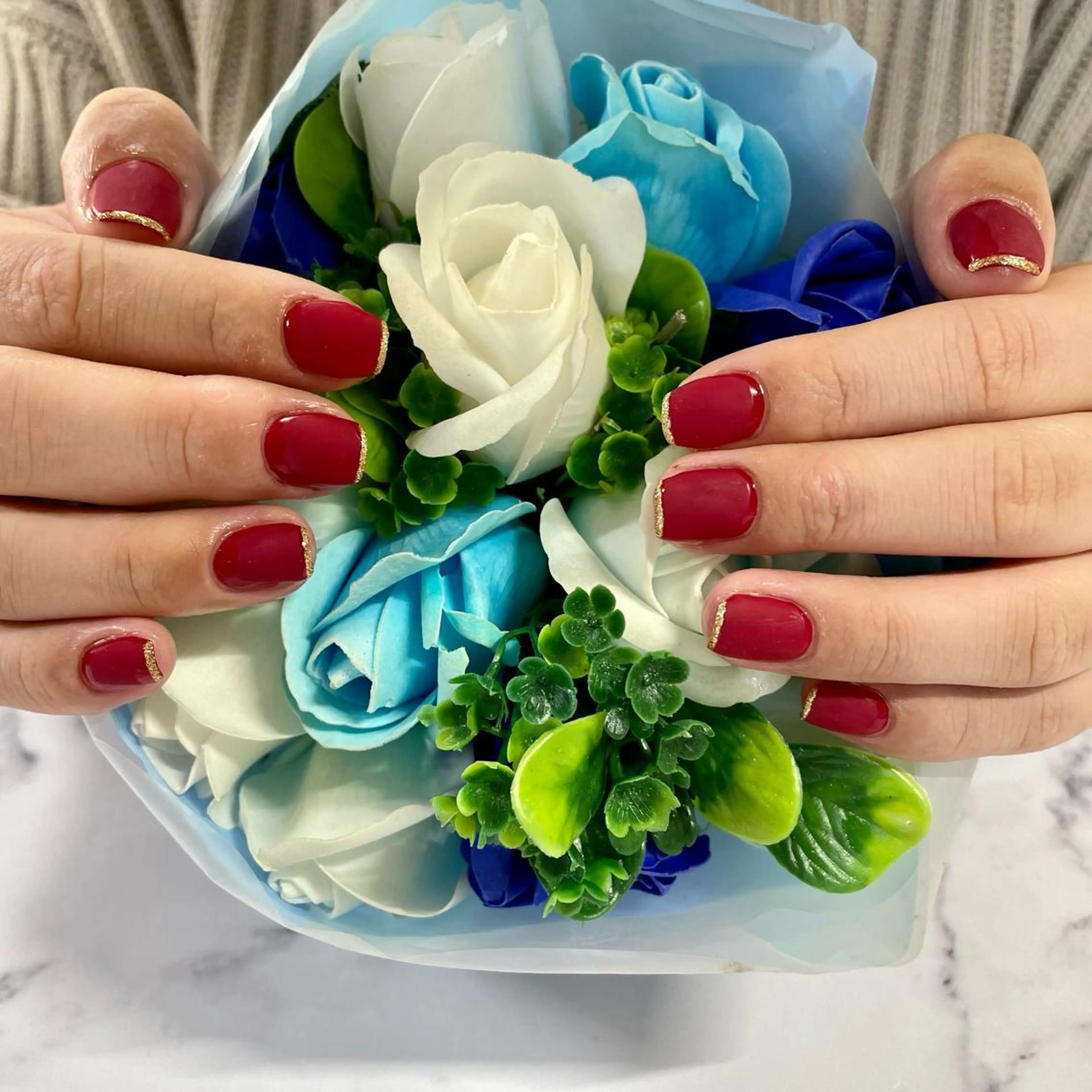 ネイル ラメ(グリッター) ワンカラーネイル 奥園 良恵のネイルデザイン