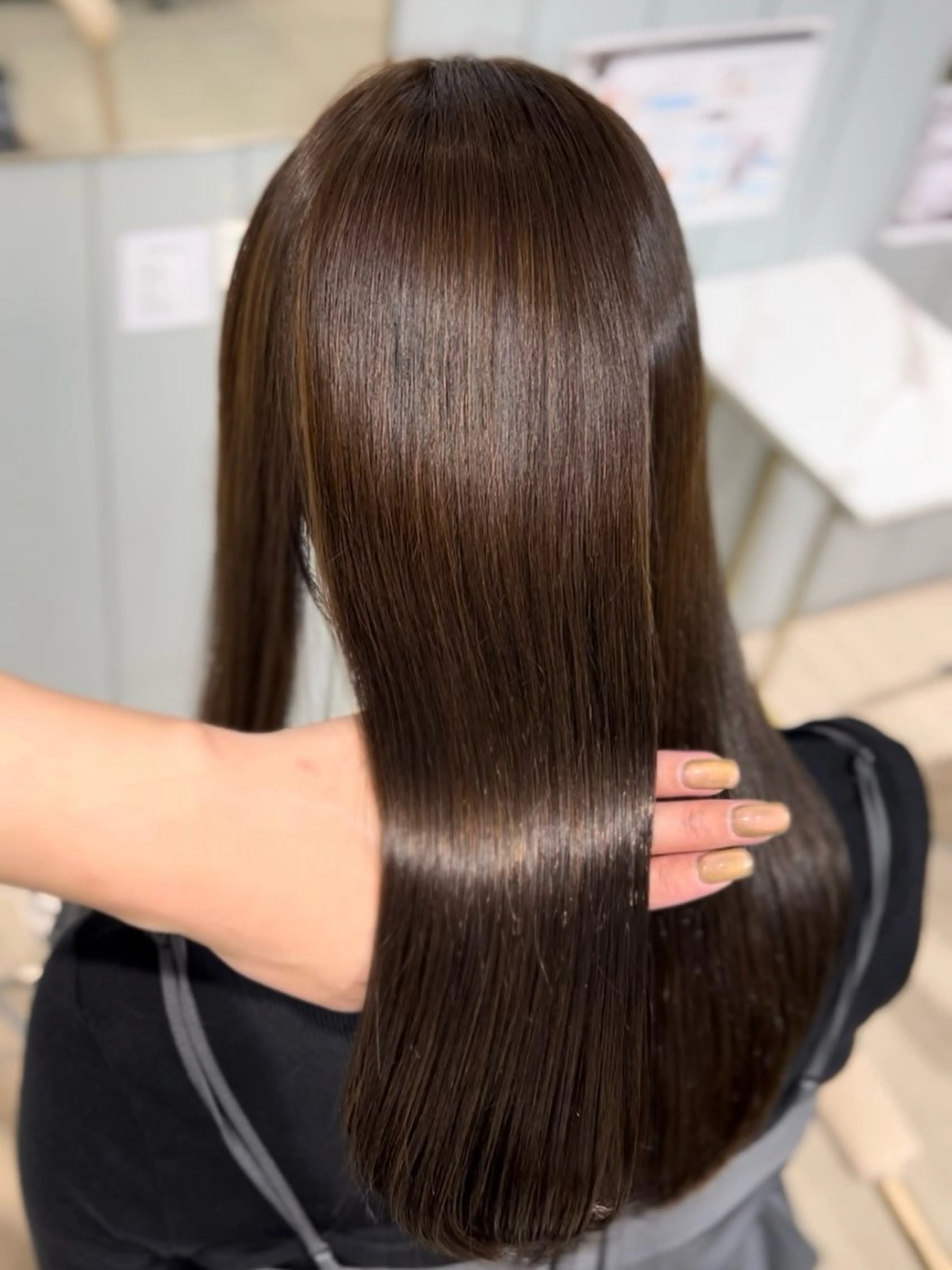 ミディアム カラー 縮毛矯正 ヘアカラー 縮毛矯正 トリートメント 美髪縮毛矯正/髪質 改善/Lecielのヘアスタイル