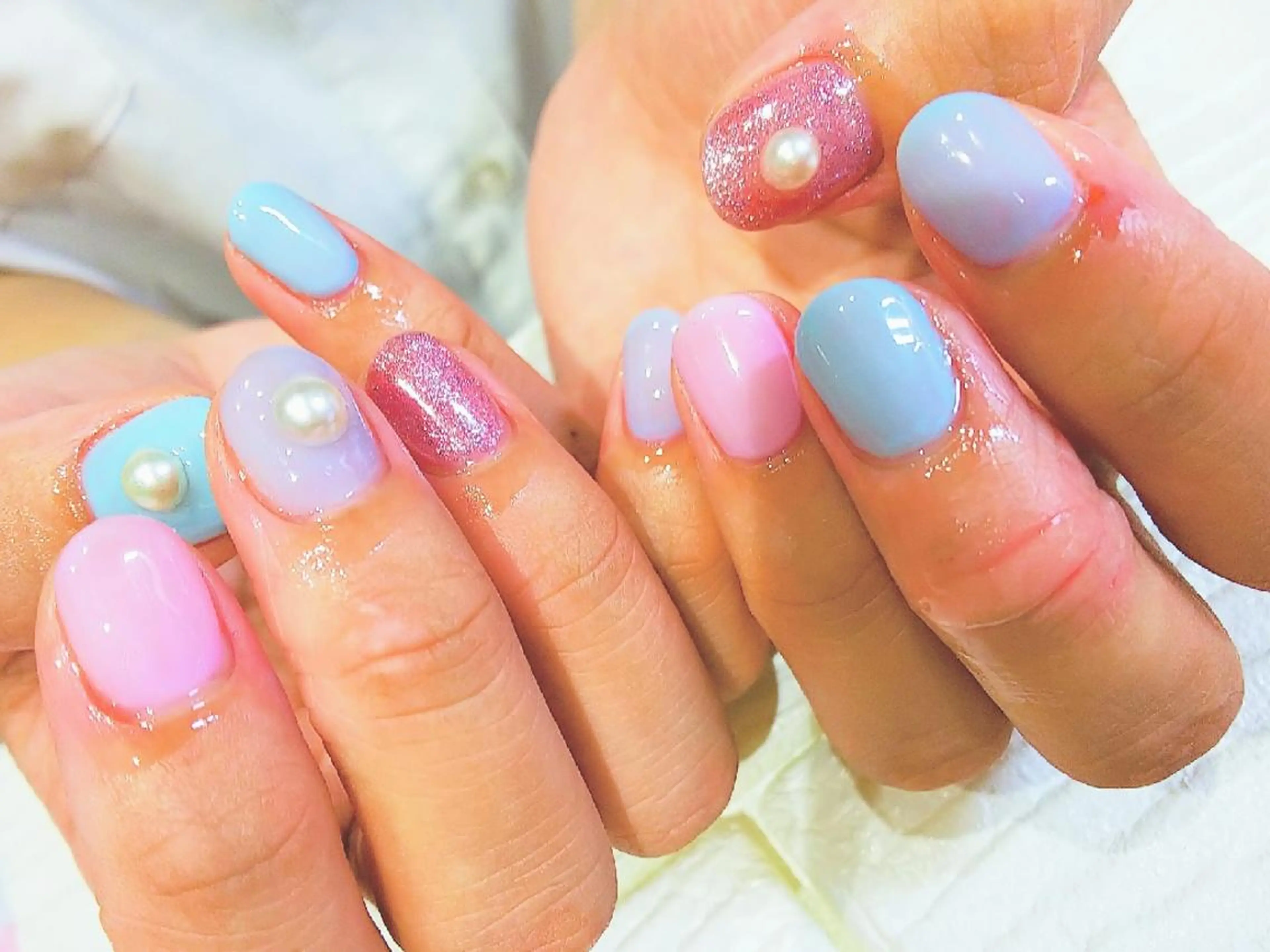 ネイル ワンカラーネイル ハンドネイル infinity skyのネイルデザイン