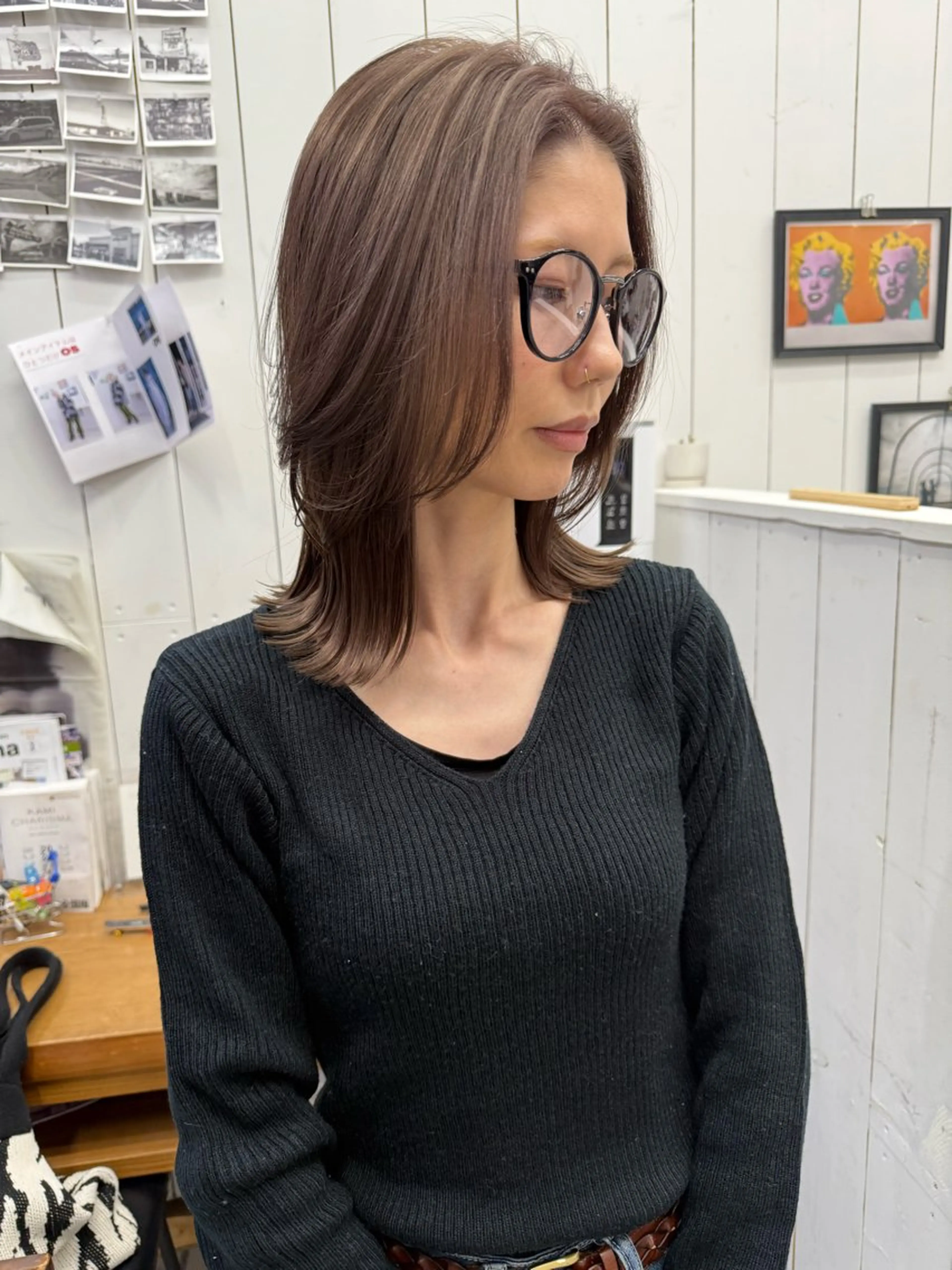 ミディアム 顔まわりレイヤー レイヤーカット 📍葛西りんたろう/ ENVのヘアスタイル