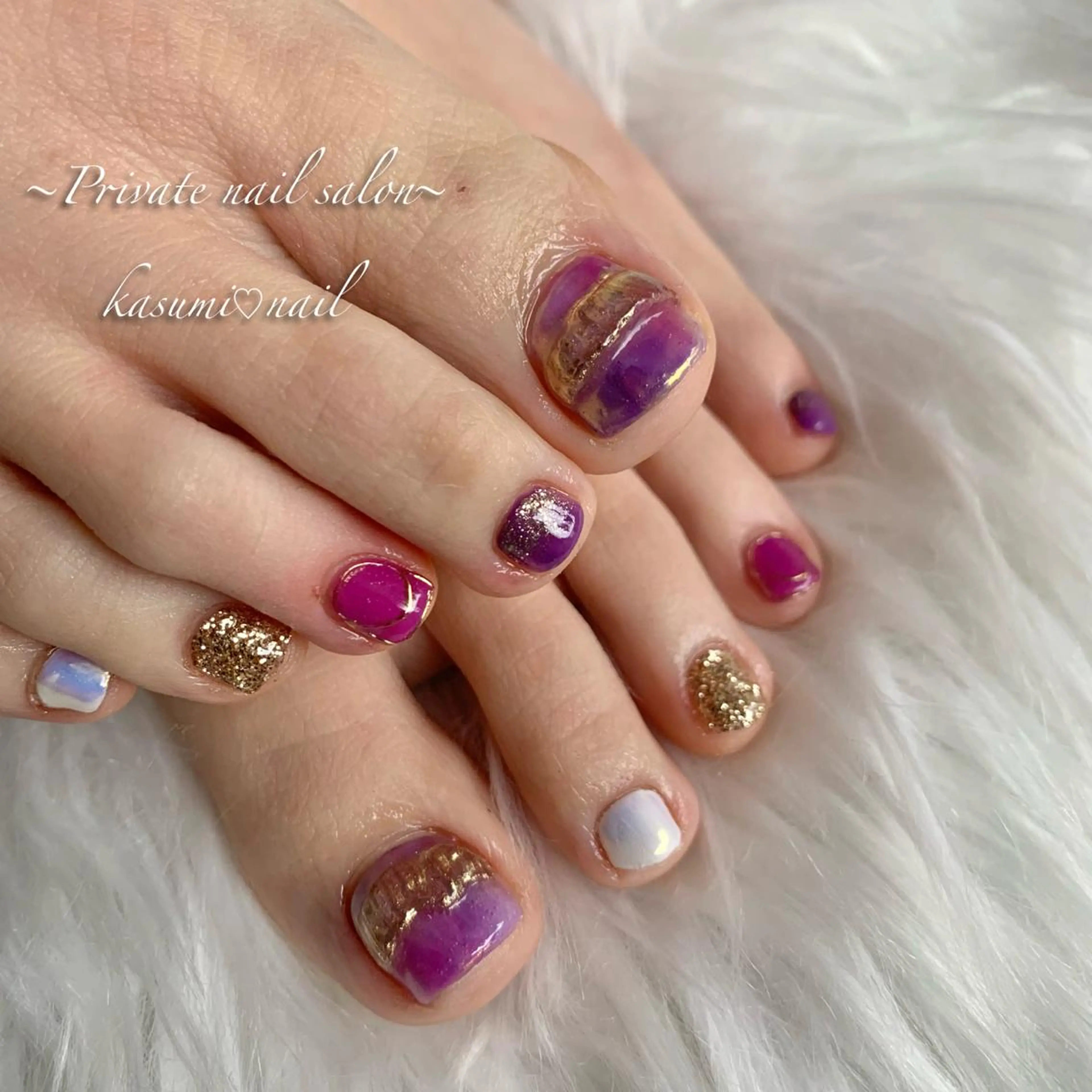 ネイル アートネイル ラメ(グリッター) マグネットネイル ミラーネイル 持ち込み KASUMI♡ Nailのネイルデザイン
