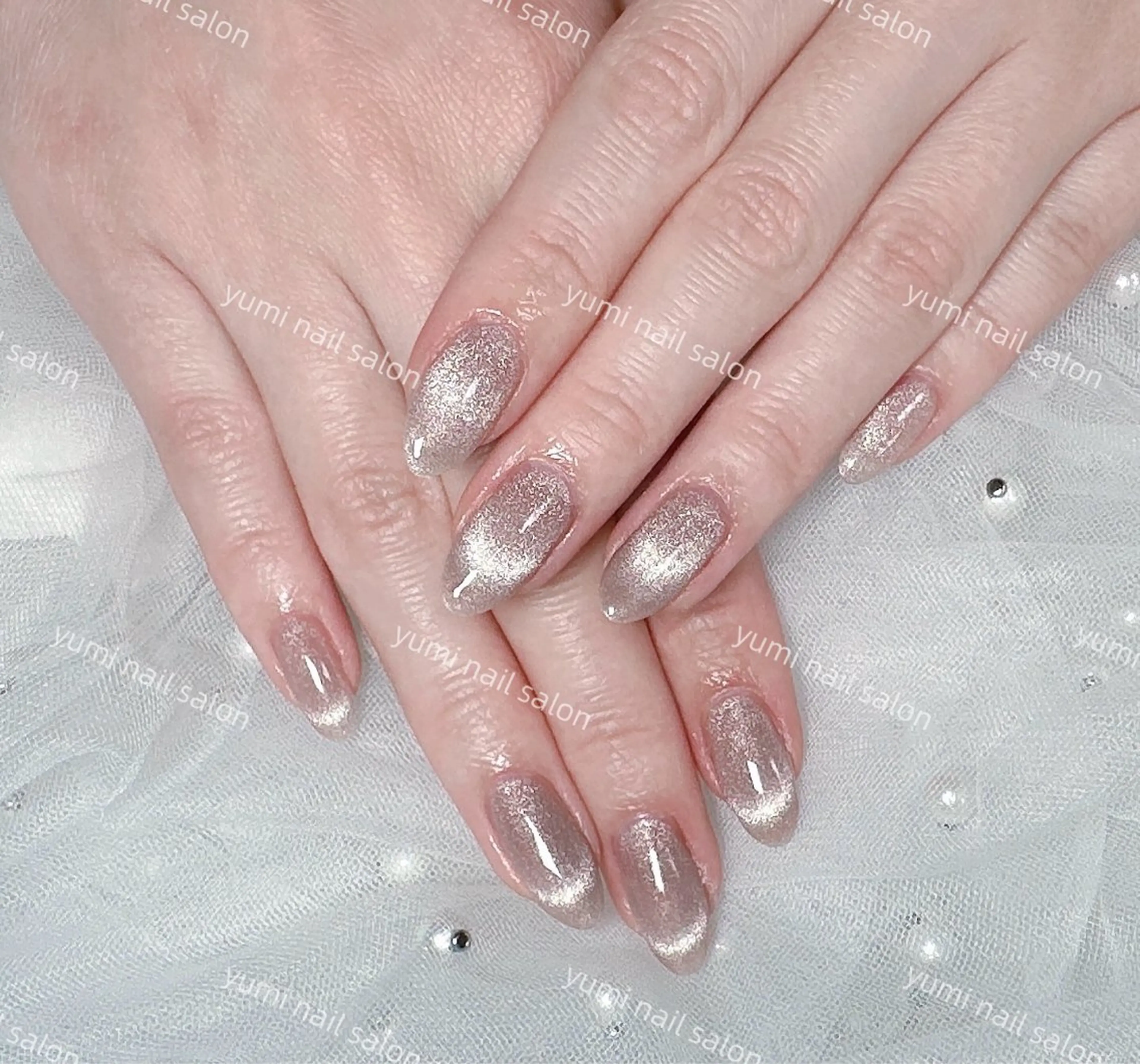 ネイル shineジェル& チップ長さだしのネイルデザイン