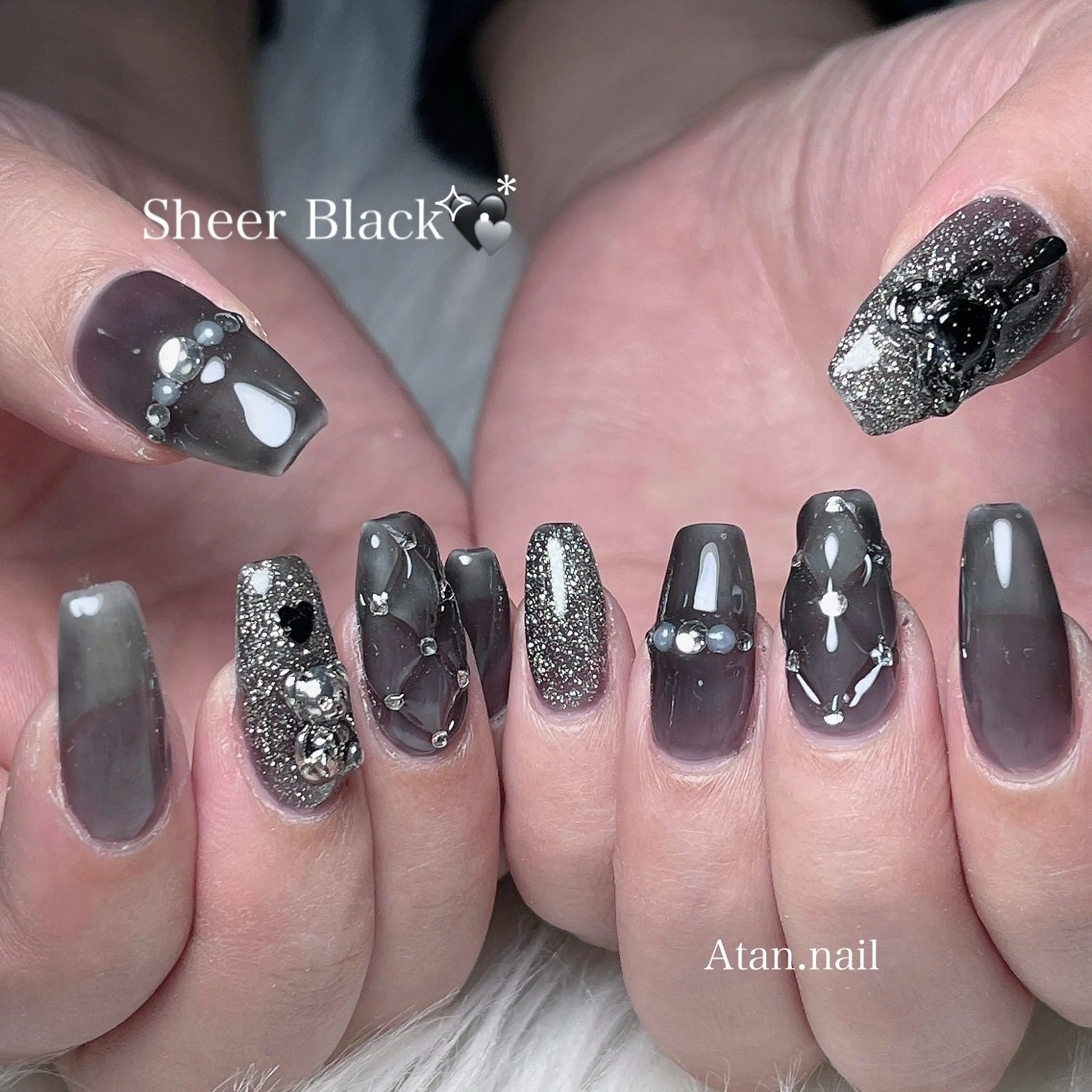 ネイル 韓国ネイル ラメ(グリッター) 持ち込み 🐕‍🦺Yappy 💗A-tanのネイルデザイン