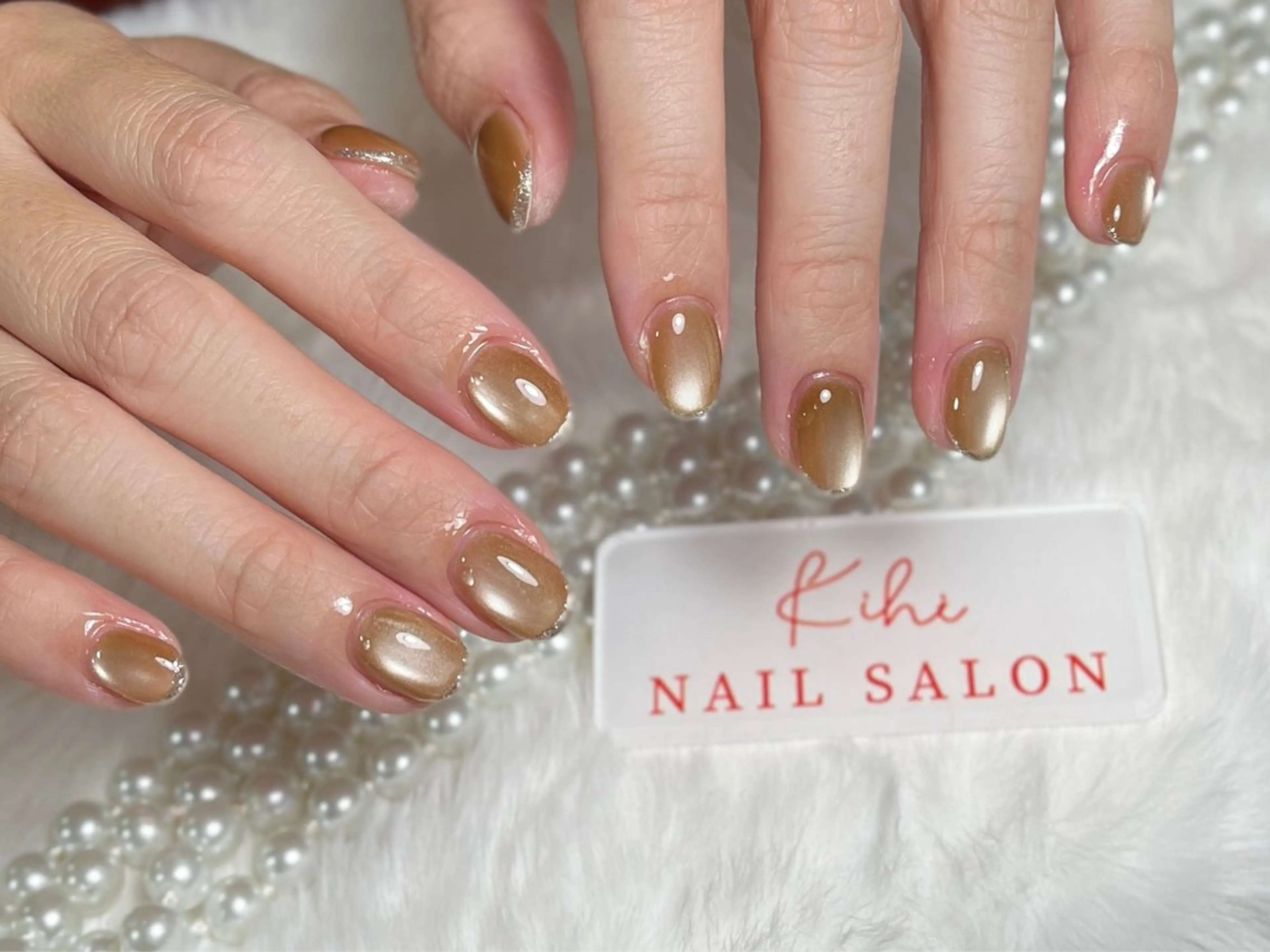 ネイル マグネットネイル ハンドネイル ユリ🎀長さだし/ パラジェル/持ち込みのネイルデザイン