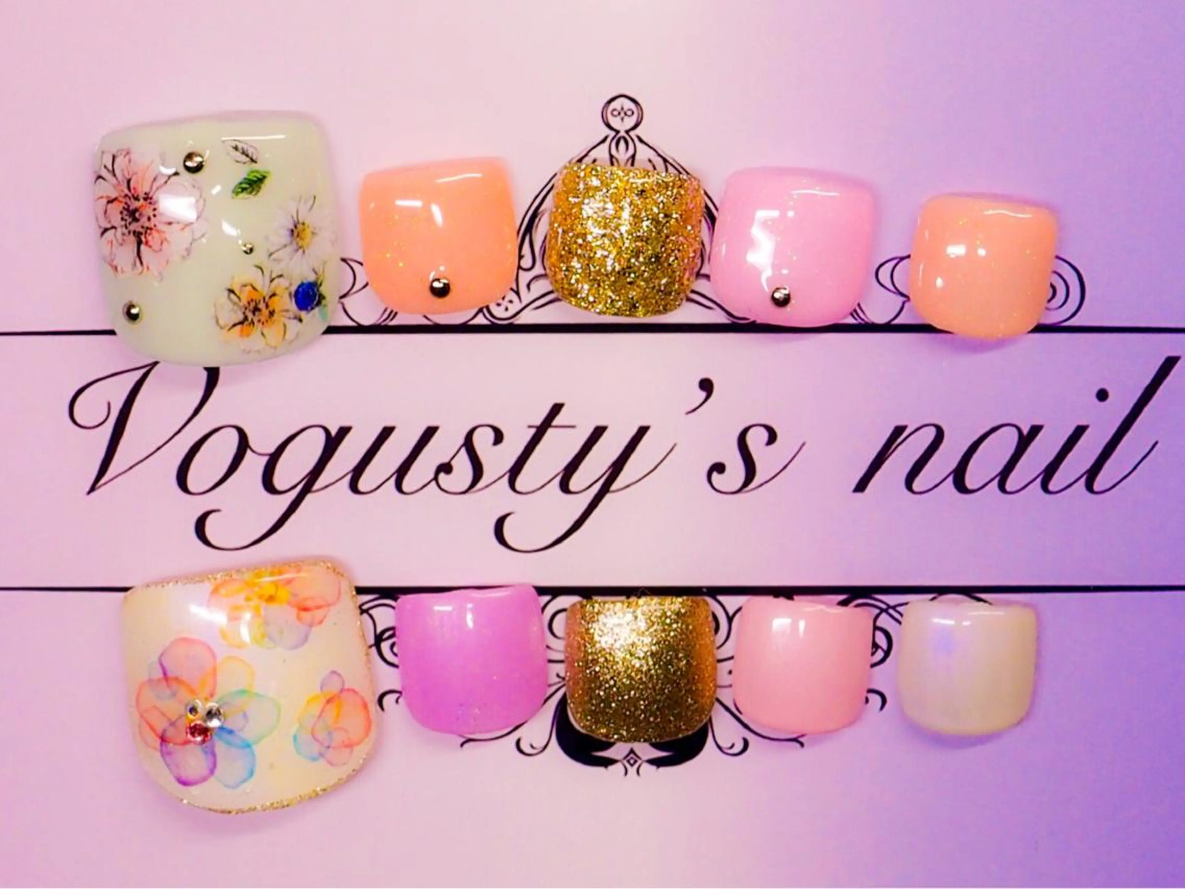 ネイル アートネイル フットネイル ストーンネイル ボガスティーズネイル 川崎店のネイルデザイン