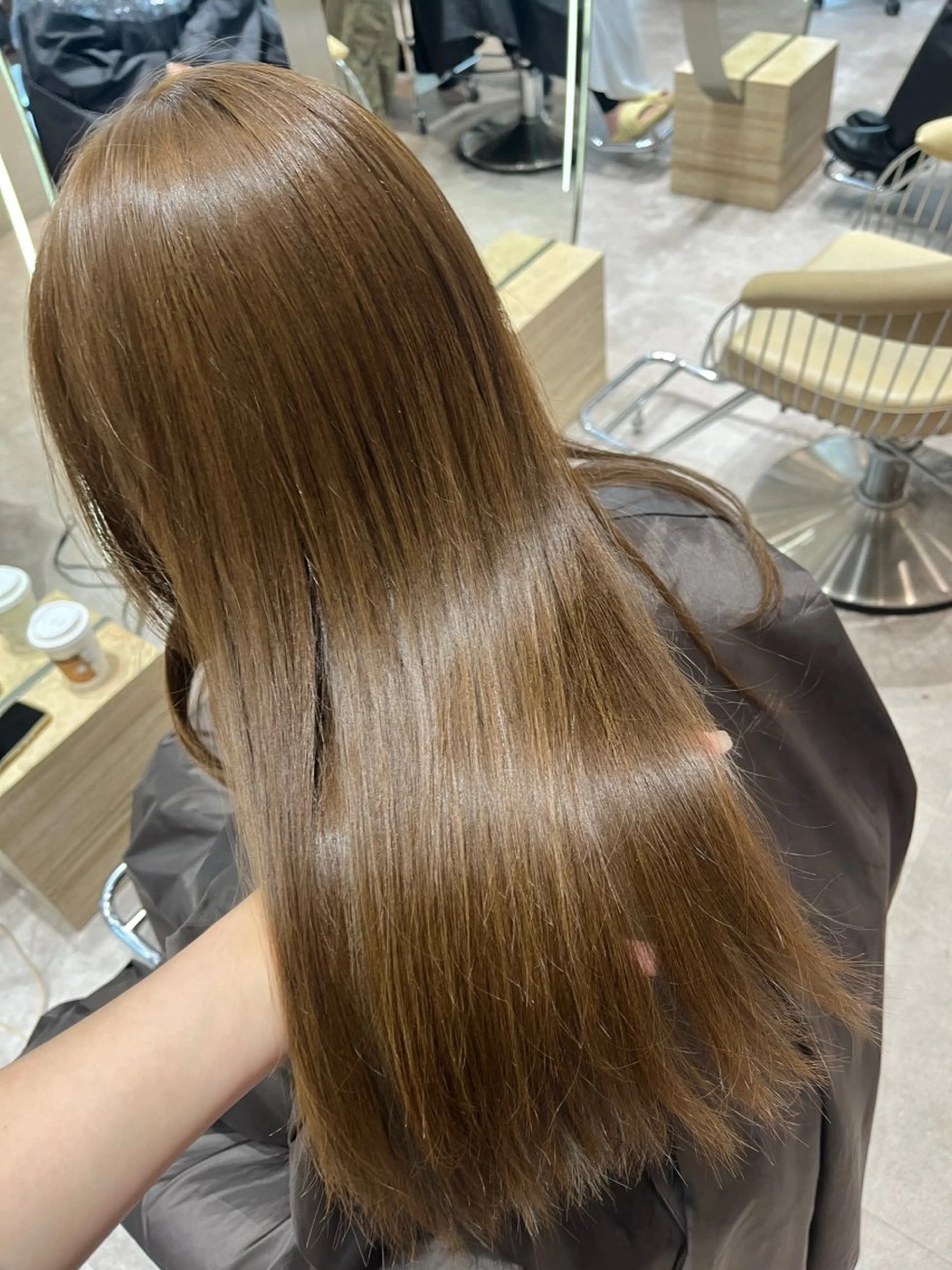 ミディアム カラー カット ヘアカラー 顔周りカット/ 透明感カラー/ユナのヘアスタイル