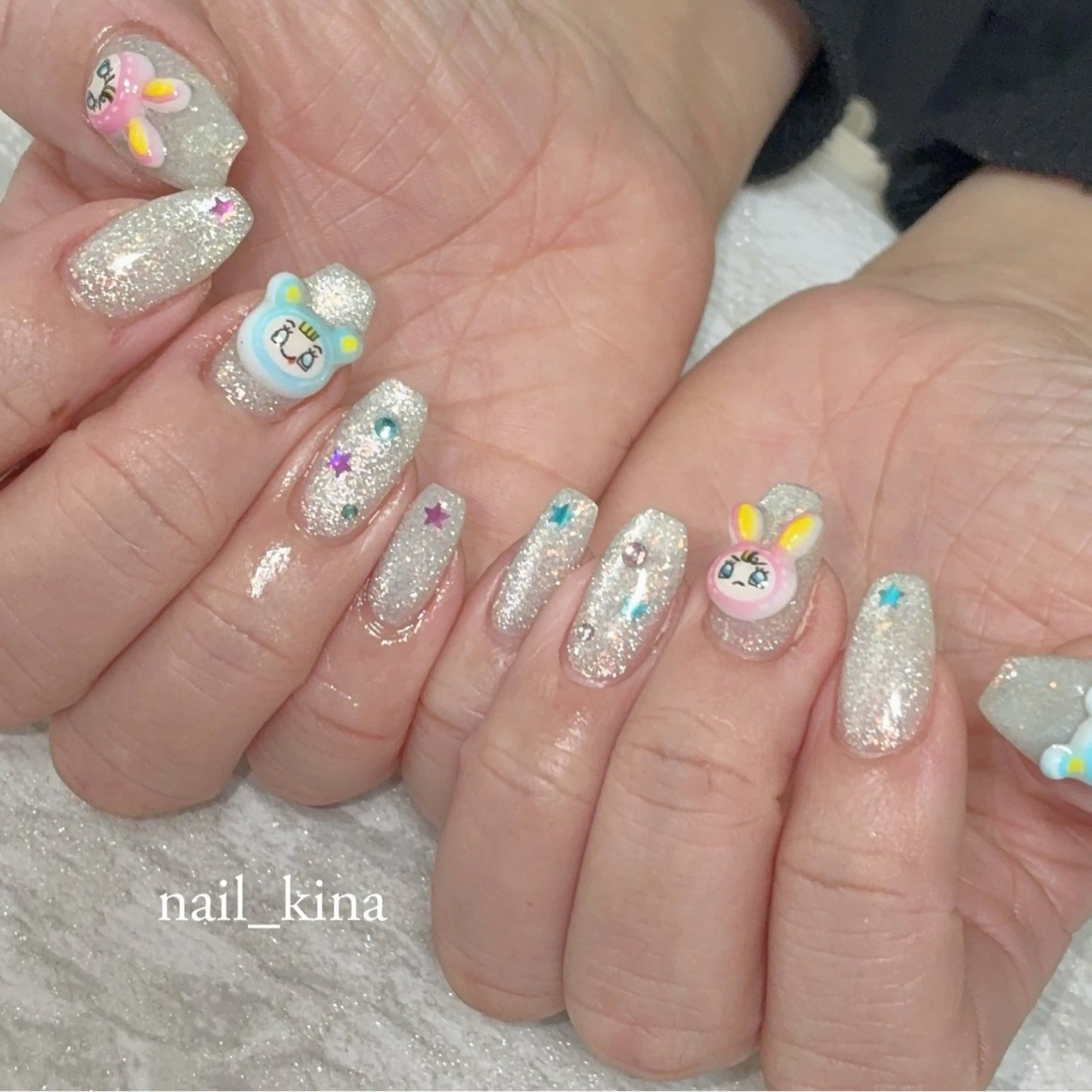 ネイル ブルー ジェルネイル マグネットネイル パラジェル nail_ kinaのネイルデザイン