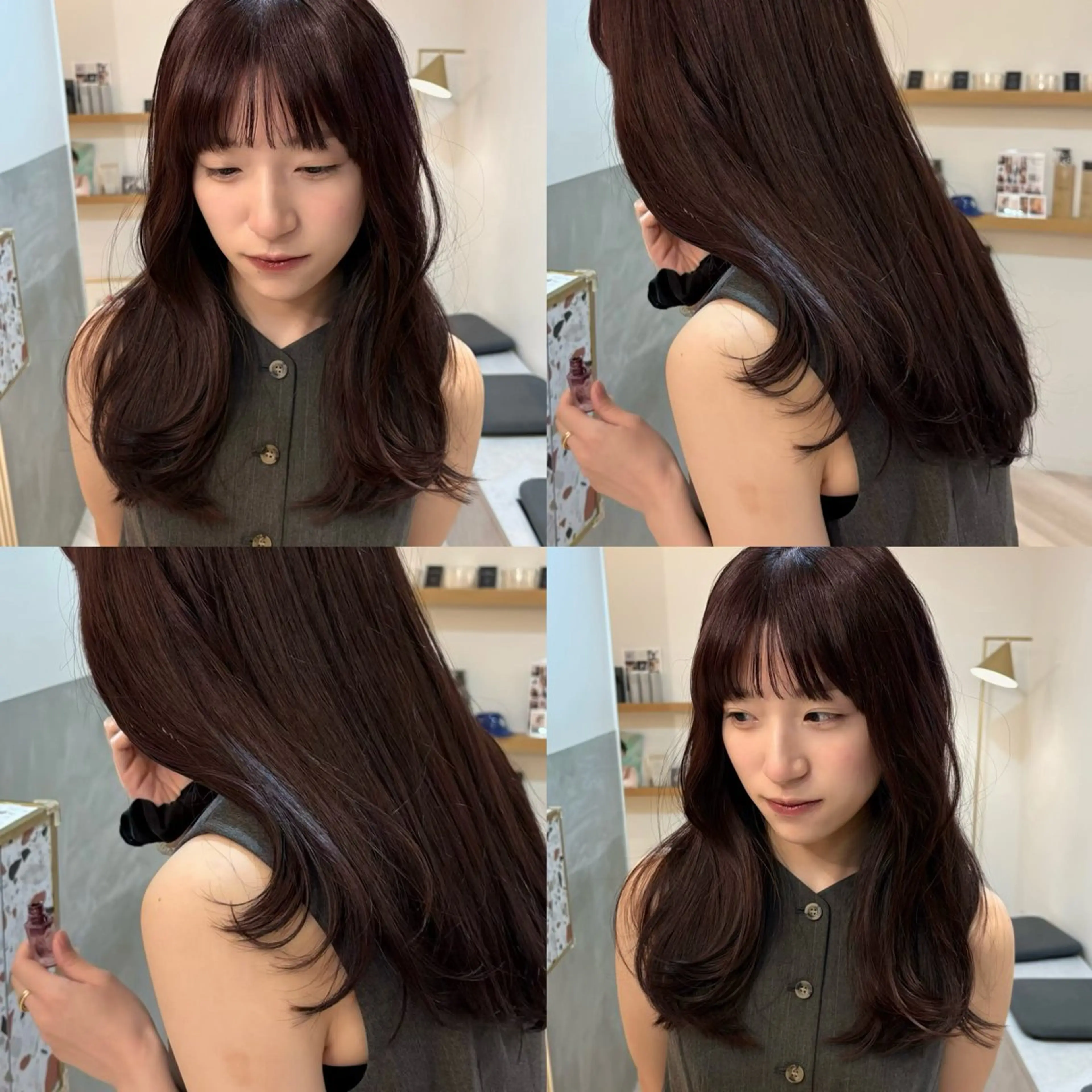 ミディアム カット ヘアカラー トリートメント 似合わせ/ベージュ /レイヤー/りほ🤍のヘアスタイル