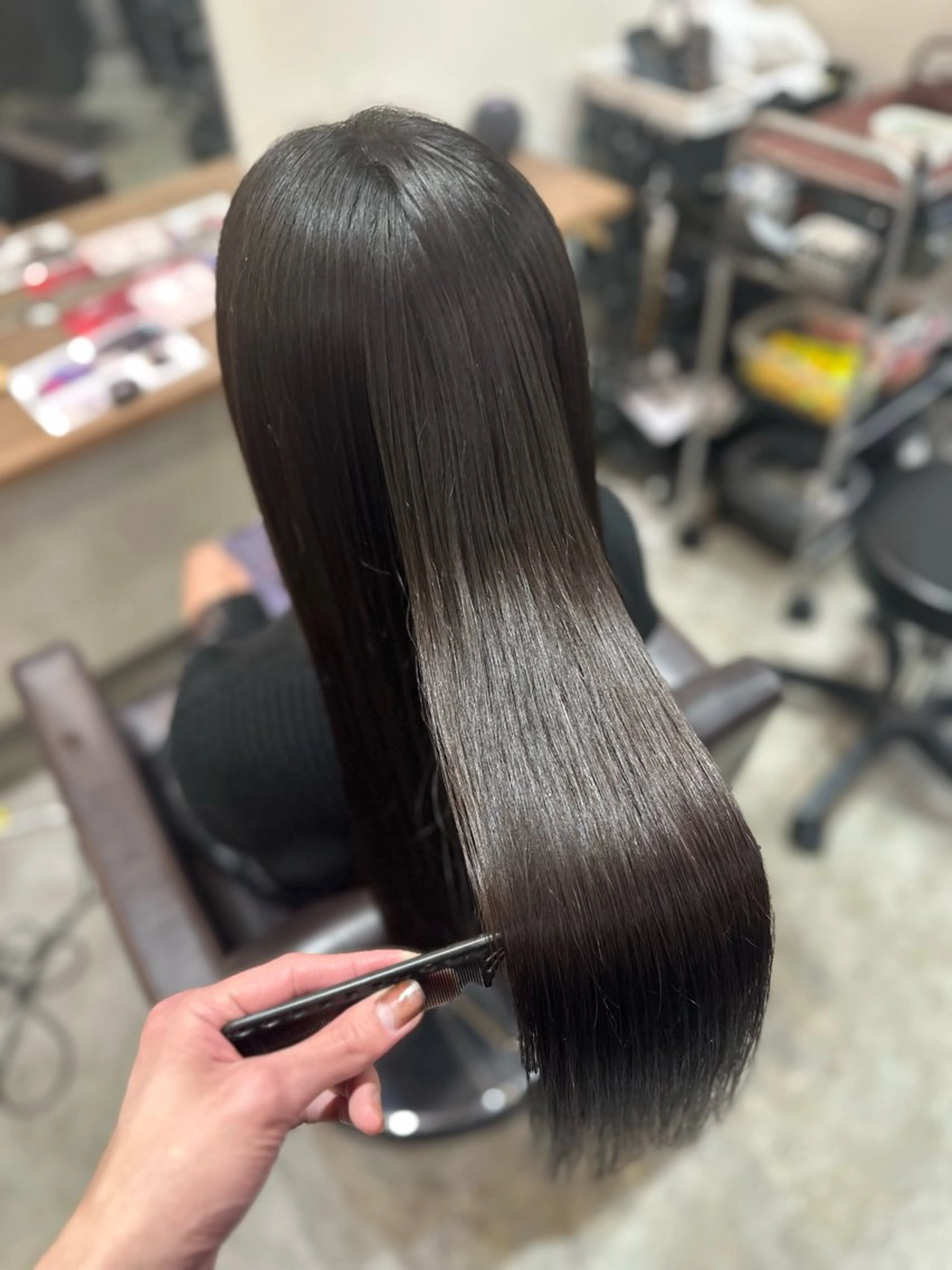 ロング カラー カット ヘアカラー 縮毛矯正 トリートメント ヘッドスパ 巻けるケア縮毛矯正✨ ケアカラー✨山下のヘアスタイル