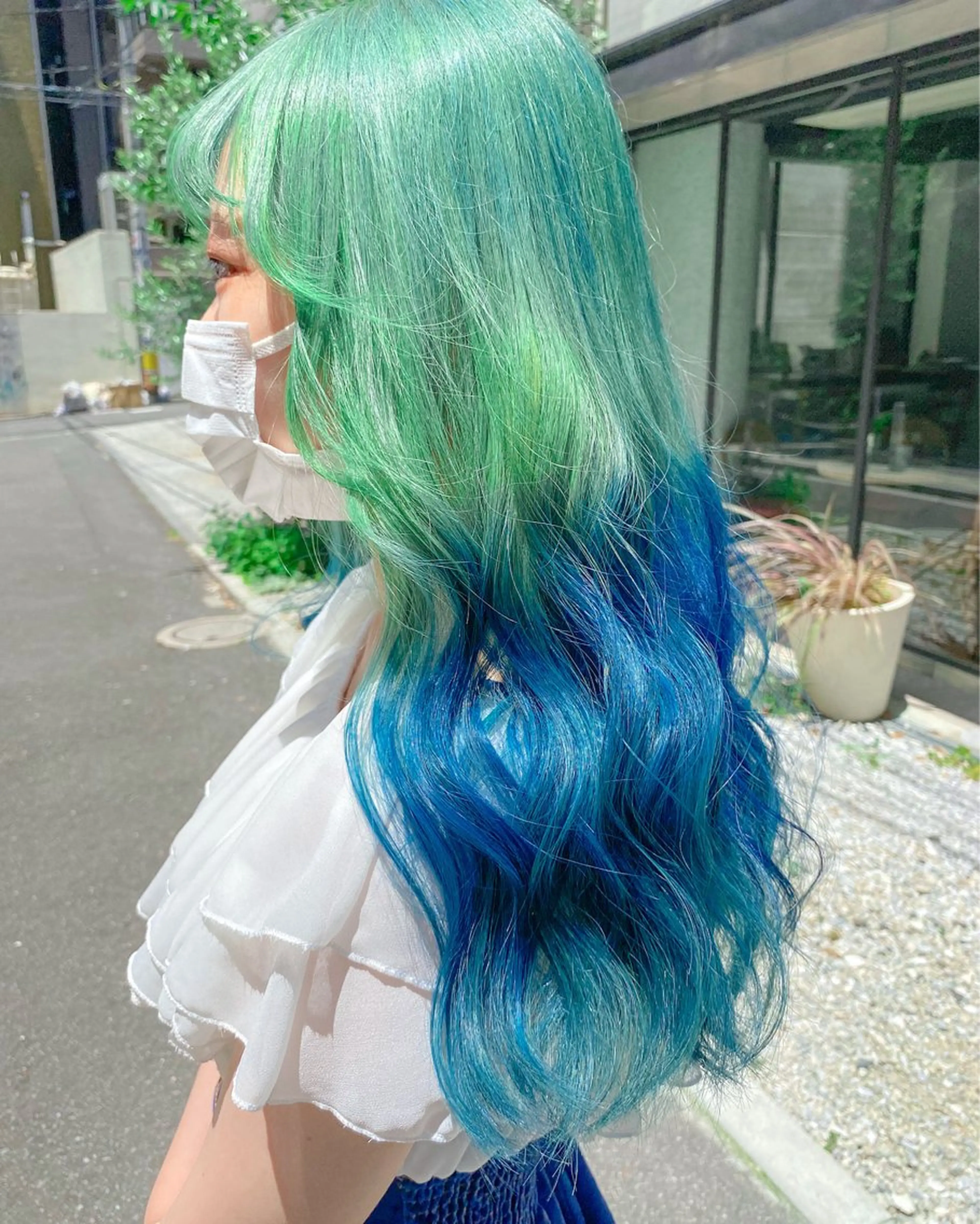 セミロング カラー ミストバング ブリーチ デザインカラー  フェイスフレーミング ハイトーンカラー ヘアカラー Chérie所属・Chérie 渋谷/カラーサロンのヘアスタイル