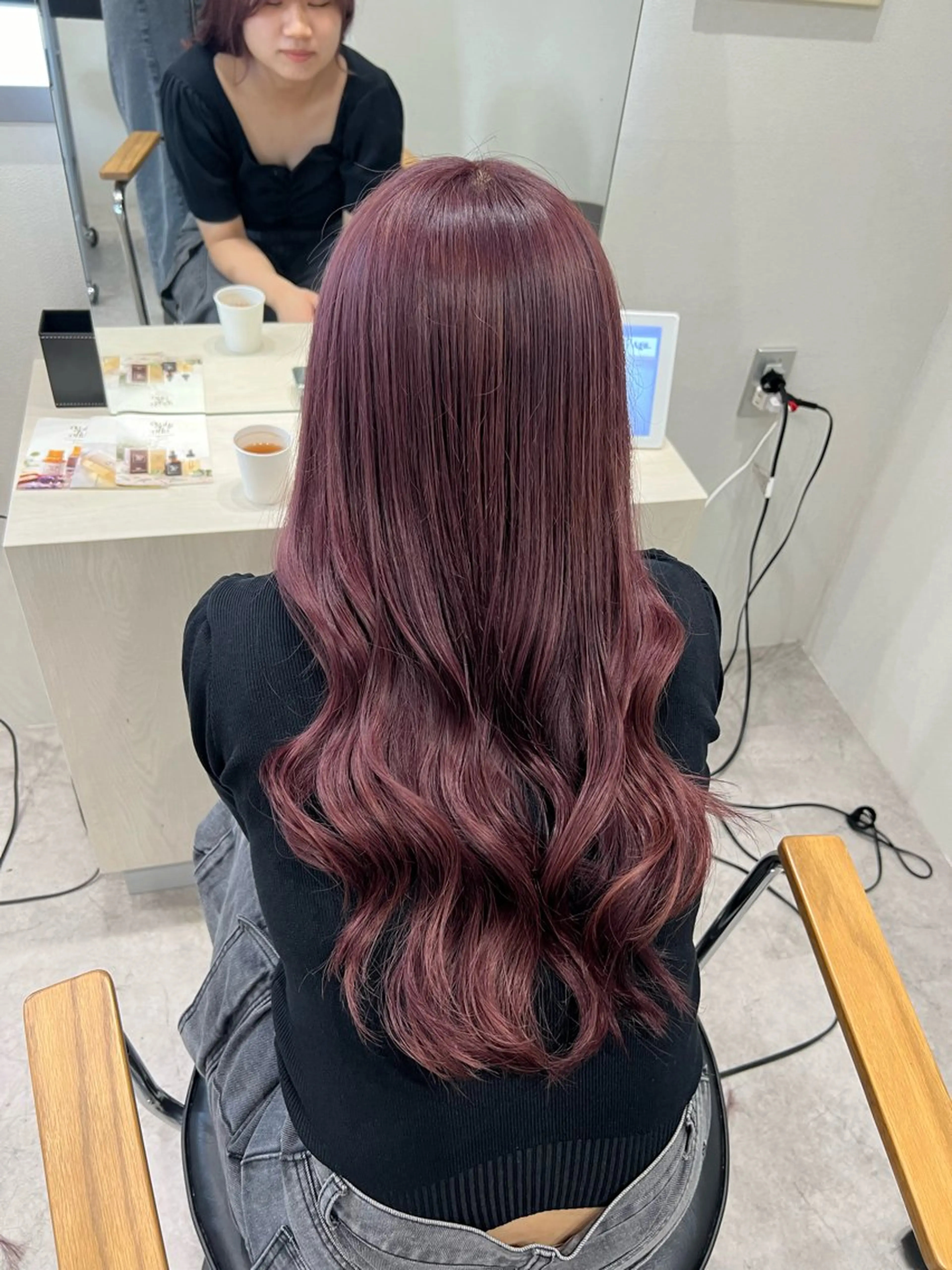 ロング カラー ラベンダーカラー ピンクカラー ピンクラベンダー 韓国透明感/艶カラー saya🧸🍼のヘアスタイル
