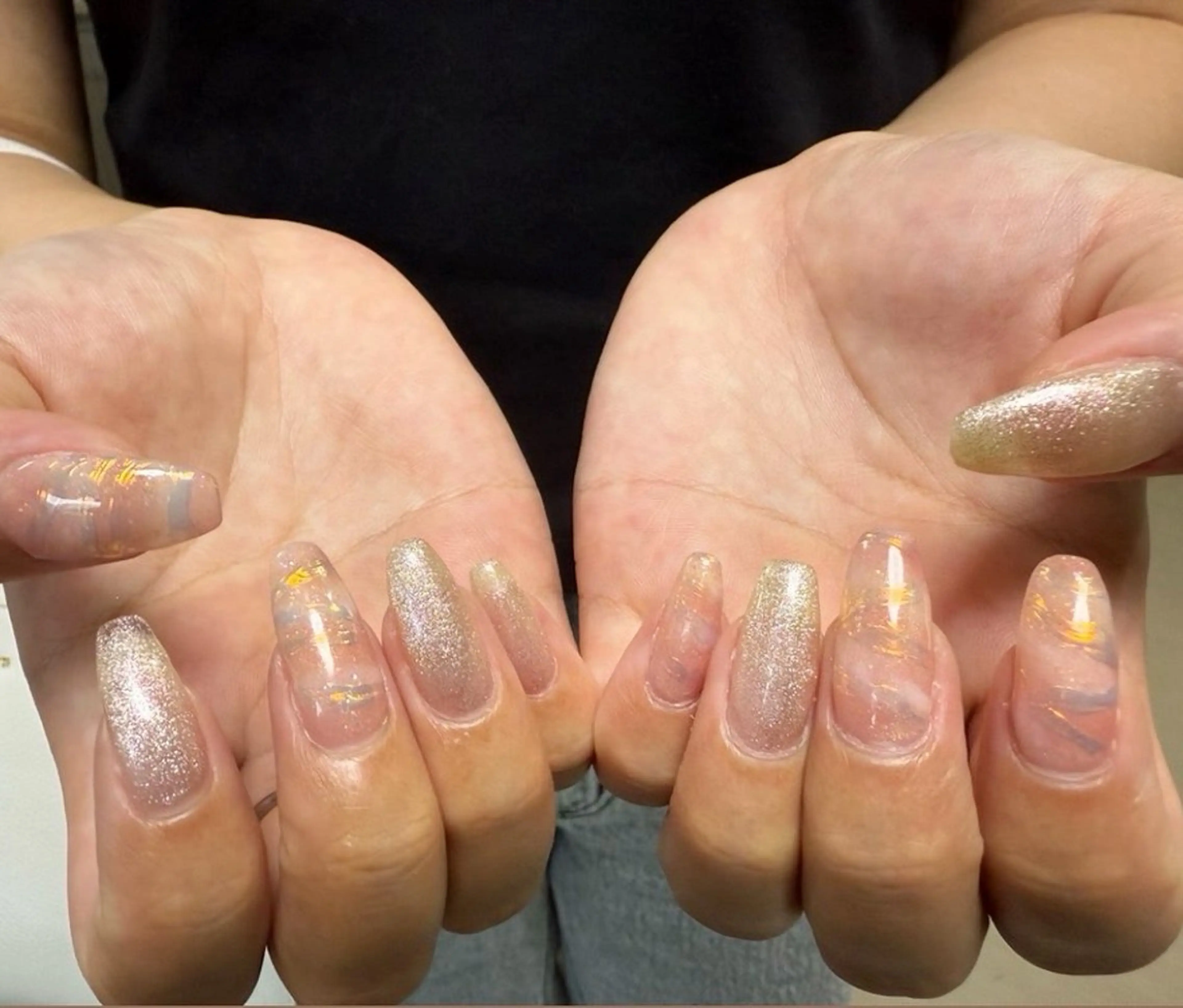 ネイル オーロラネイル クリアネイル ニュアンスネイル 夏ネイル ハンドネイル フットネイル mieux YUKoのネイルデザイン