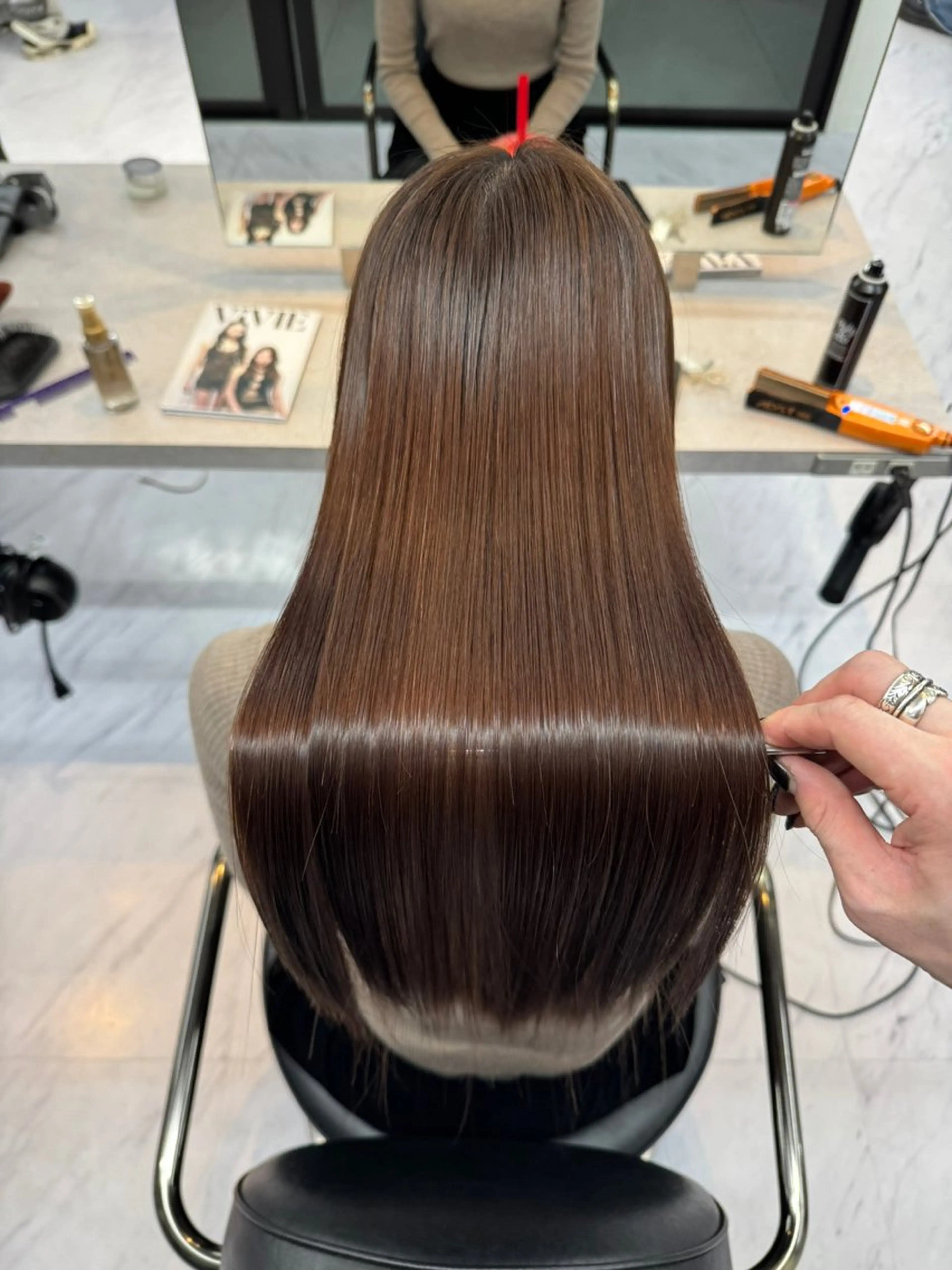 ロング カット 縮毛矯正 トリートメント 野口聖矢/縮毛矯正 髪質改善/ViVIEのヘアスタイル