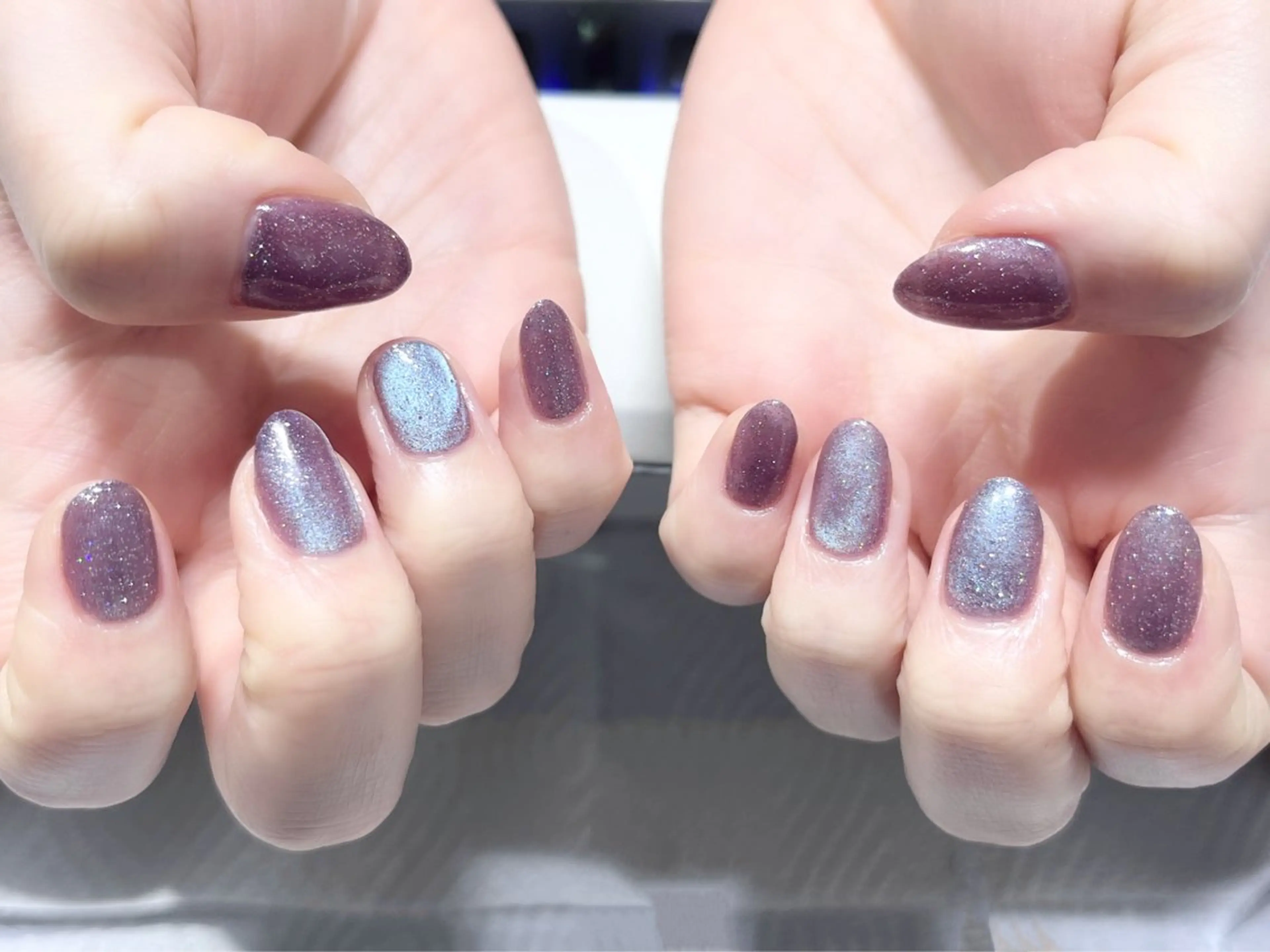 ネイル マグネットネイル マグネットワンカラー ワンカラーネイル ハンドネイル Belle Fleuve ASUのネイルデザイン