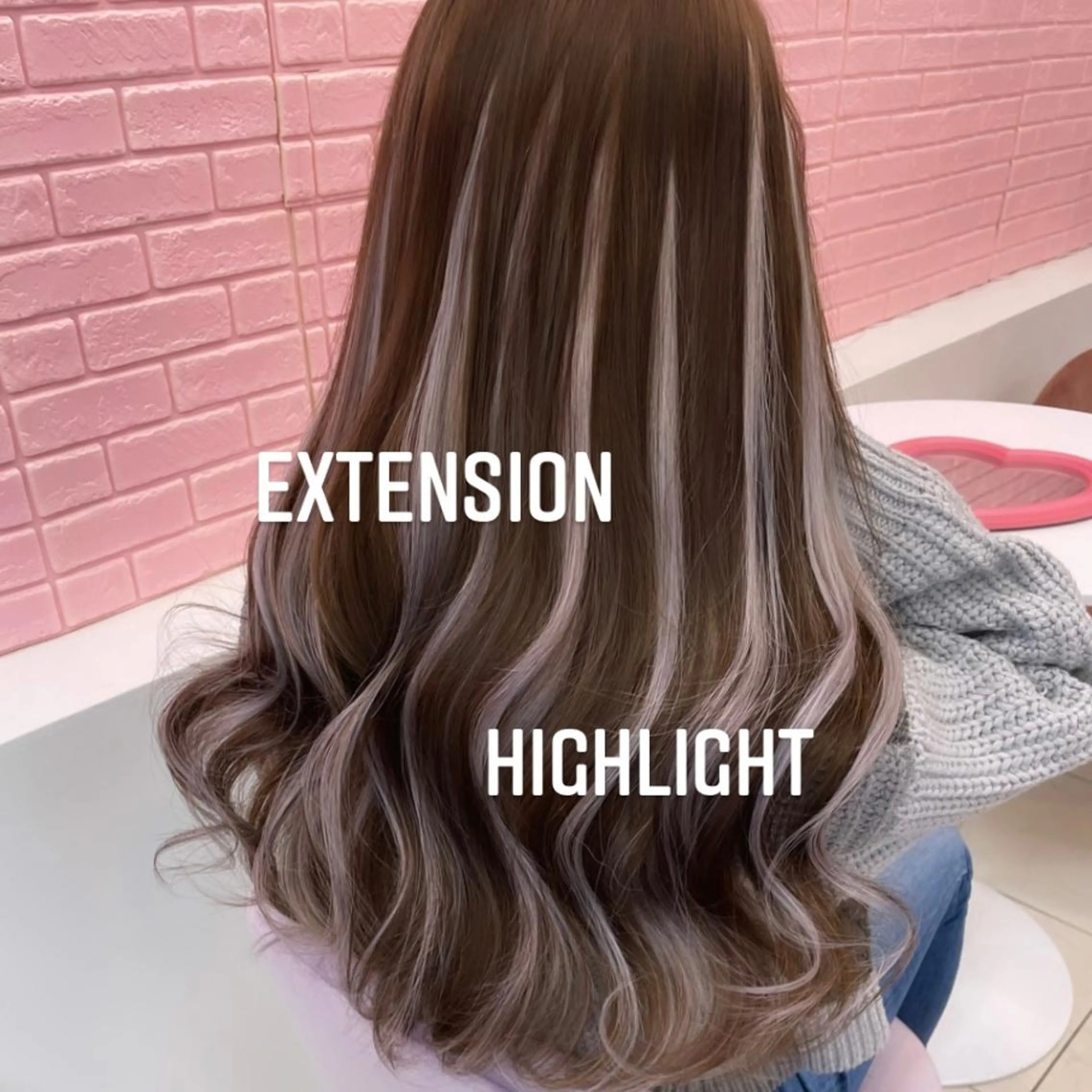 ロング カラー エクステ エクステ🩵ブリーチ 韓国ヘア🩵KAEのヘアスタイル