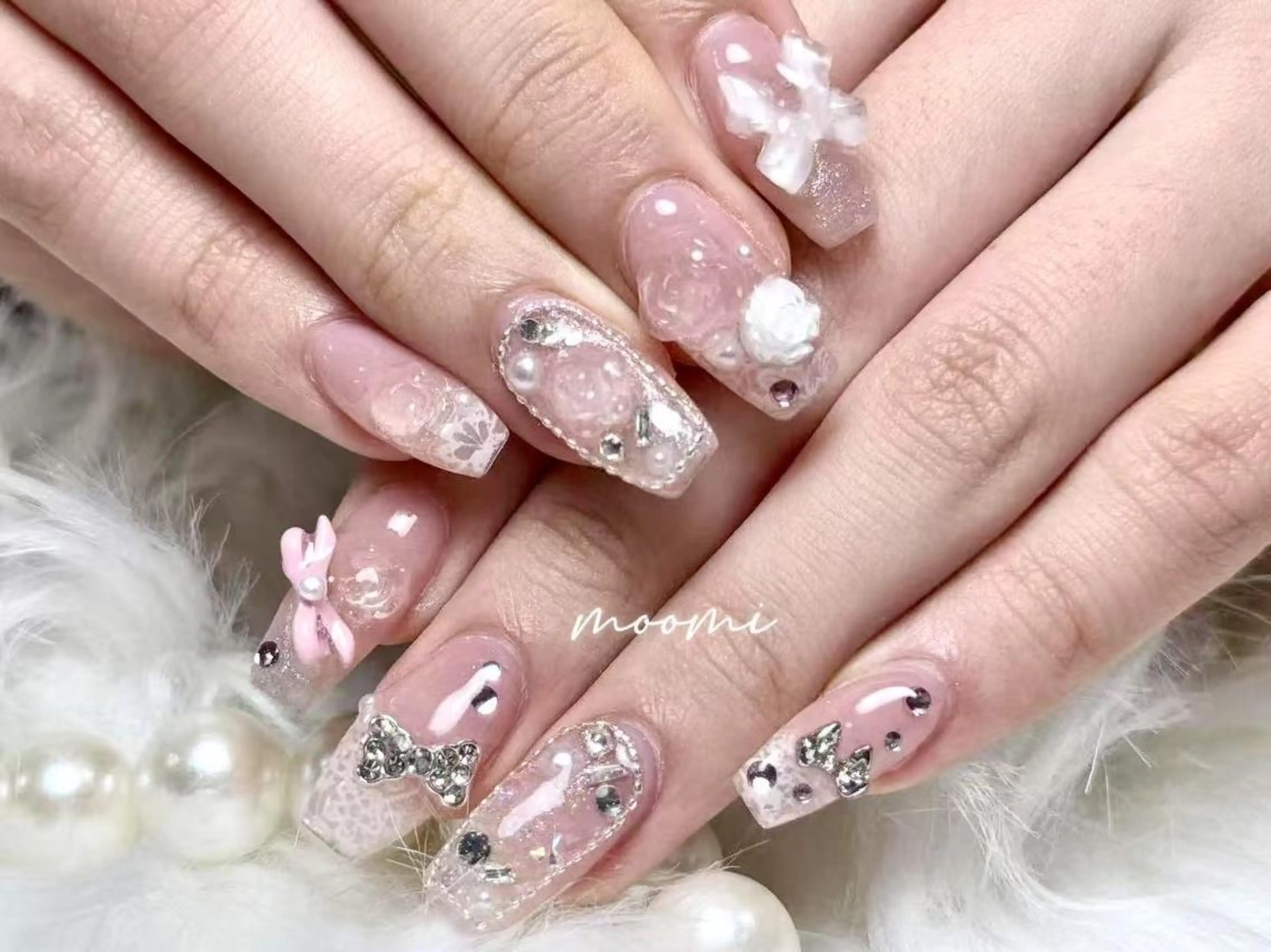 ネイル 長さ出し ジェルネイル グラデーション 韓国ネイル マグネットネイル moomi nail スカルプ専門のネイルデザイン