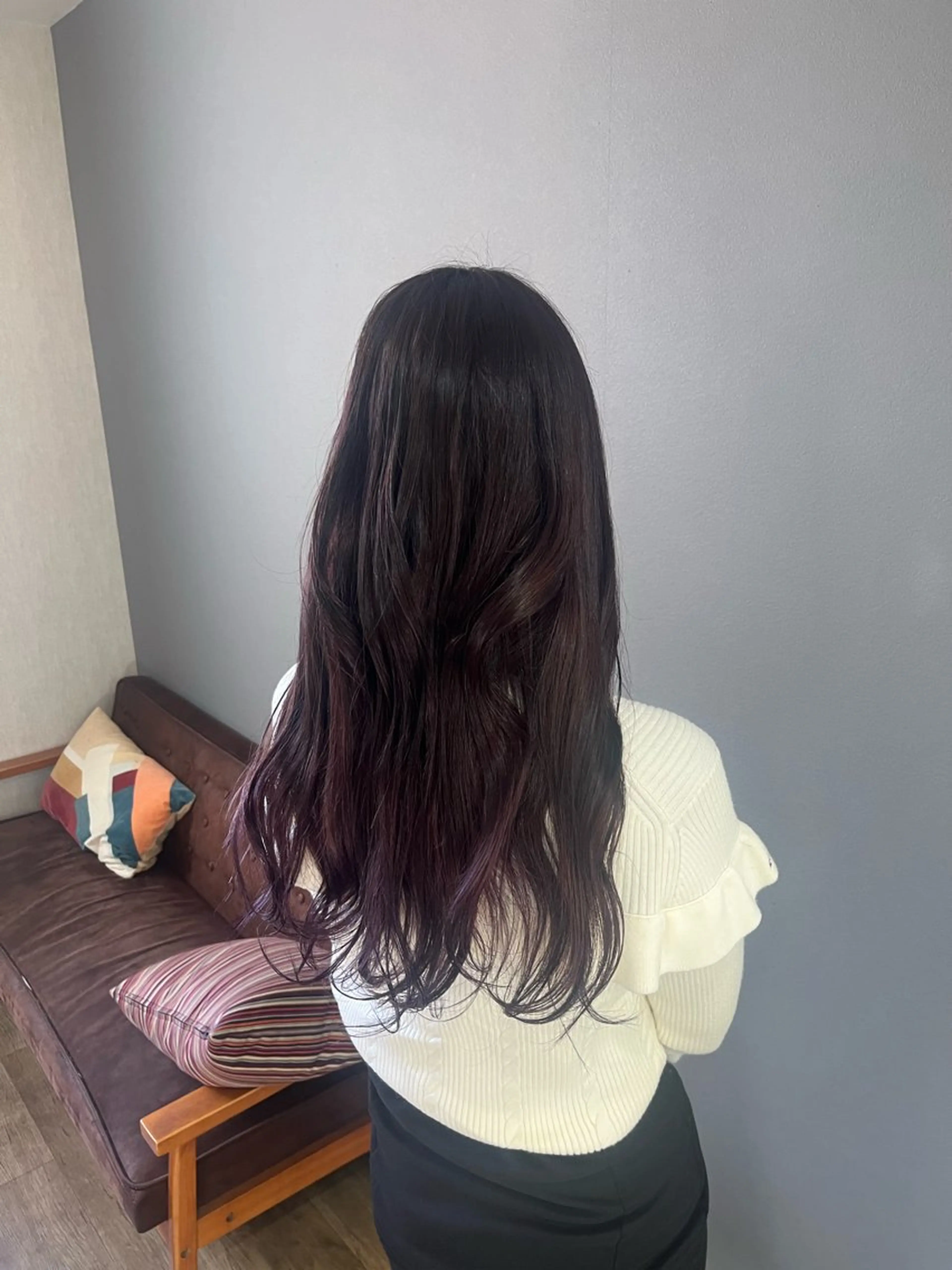 ロング カラー ブリーチ 透明感カラー ダブルカラー インナーカラー パープルカラー 🫧ブリーチ×透明感 カラー🎀ココカラのヘアスタイル