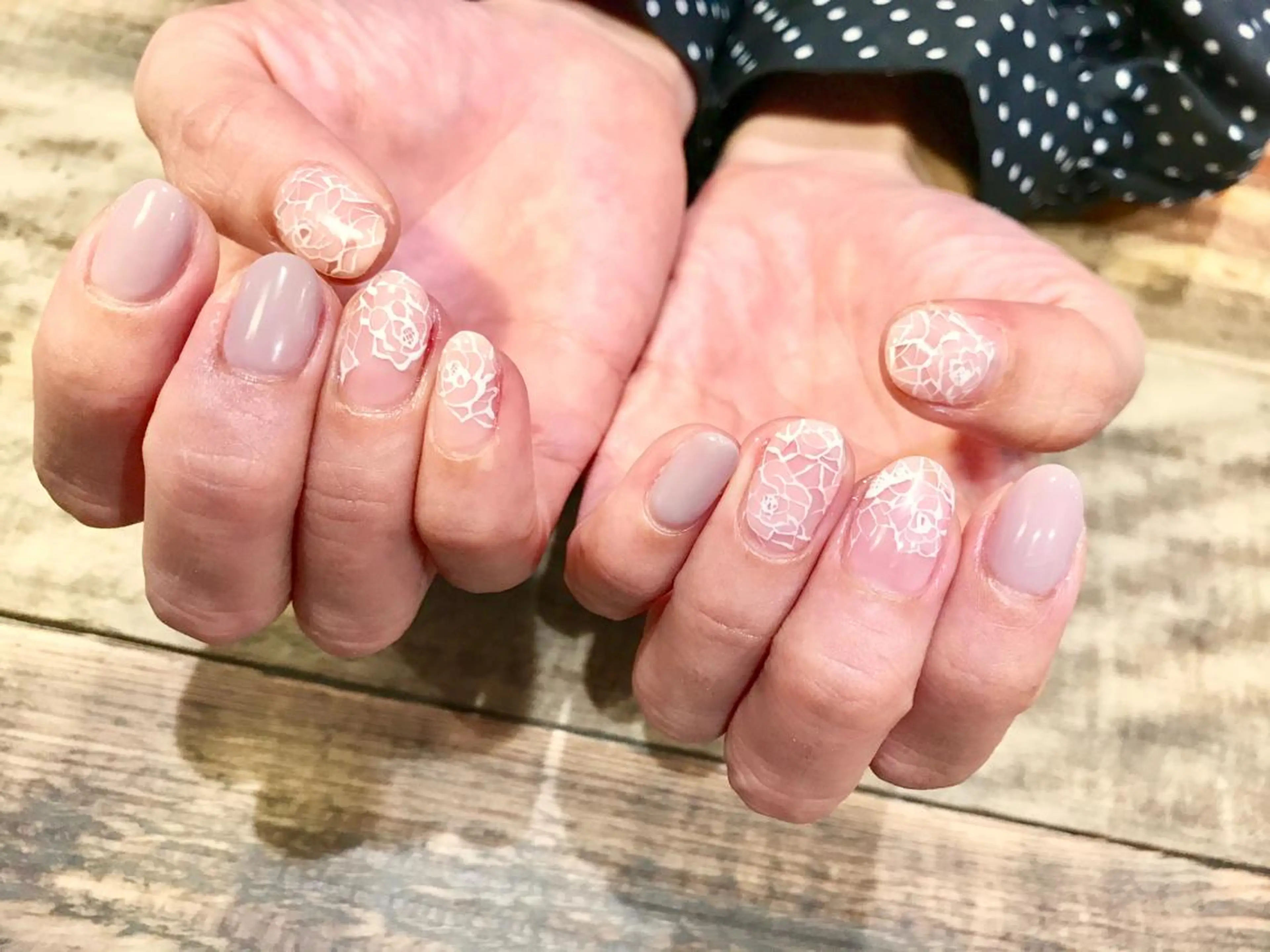 ネイル アートネイル レース ハンドネイル 佐藤  悠子のネイルデザイン