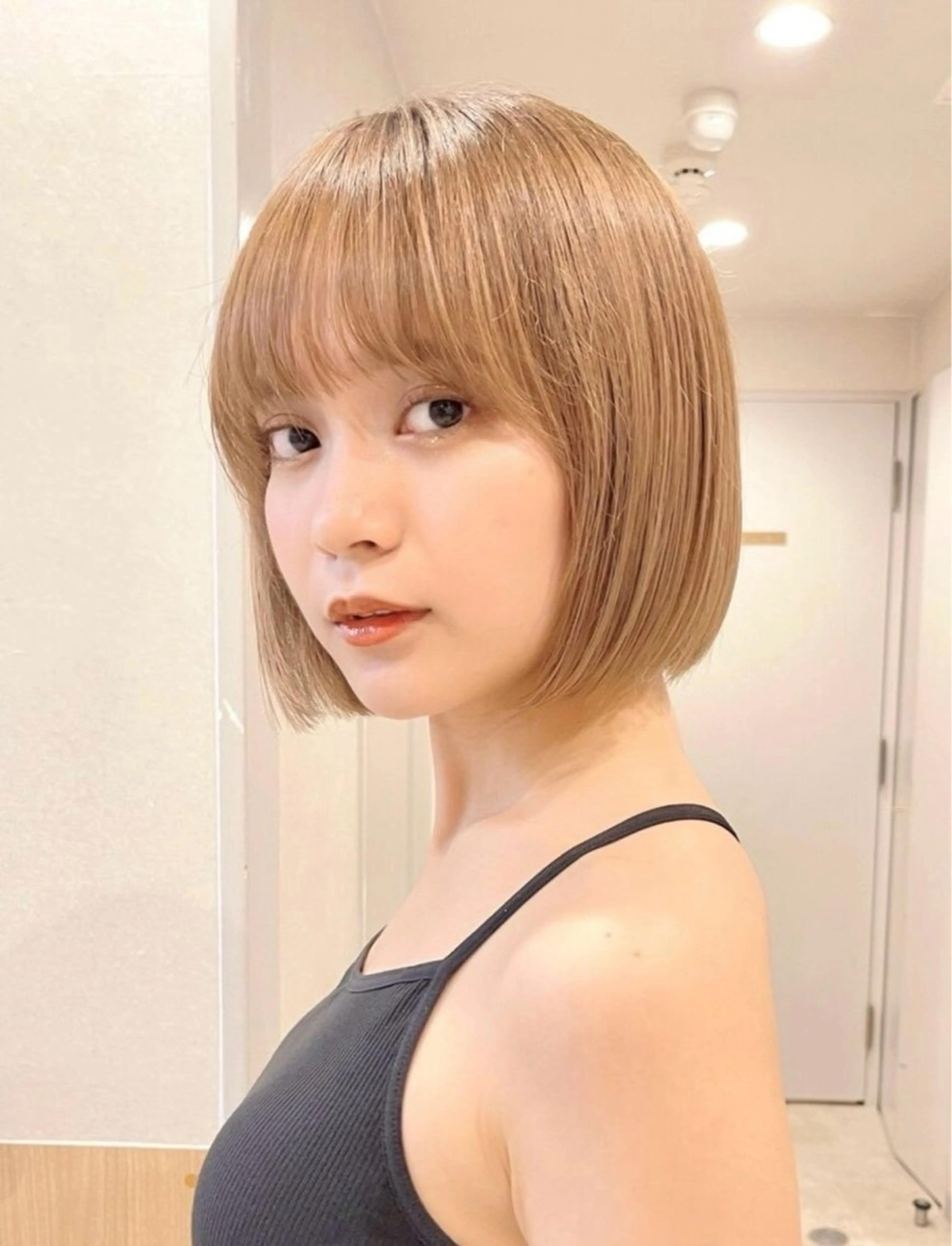 ショート ワンレンボブ ショートボブ アッシュ ボブ くびれヘア カット トリートメント 🎴イトウユウ🎴 ボブ/仙台のヘアスタイル
