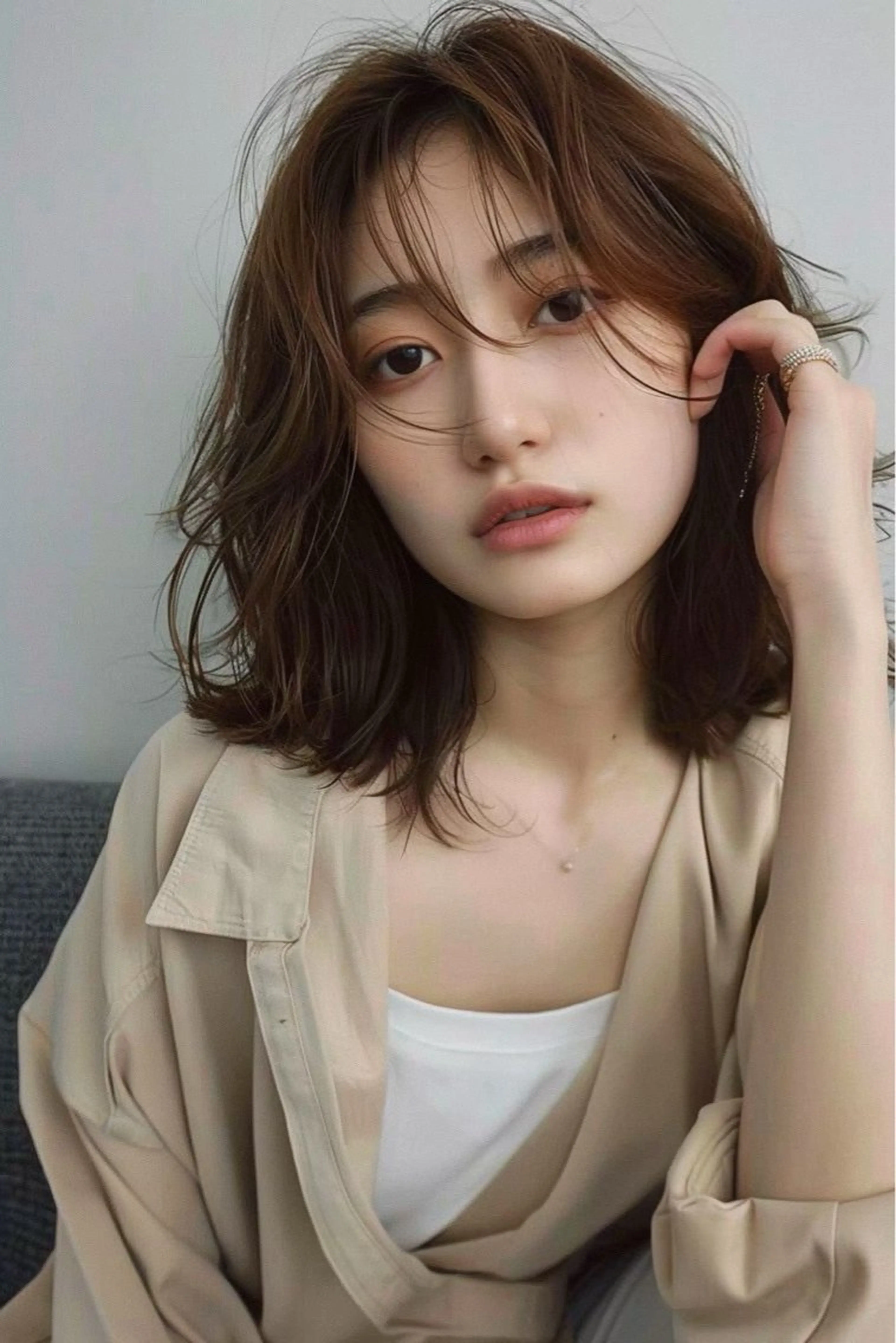 ミディアム カラー カット ヘアカラー トリートメント 学割クーポンあり/ 透け感カラーYUTOのヘアスタイル