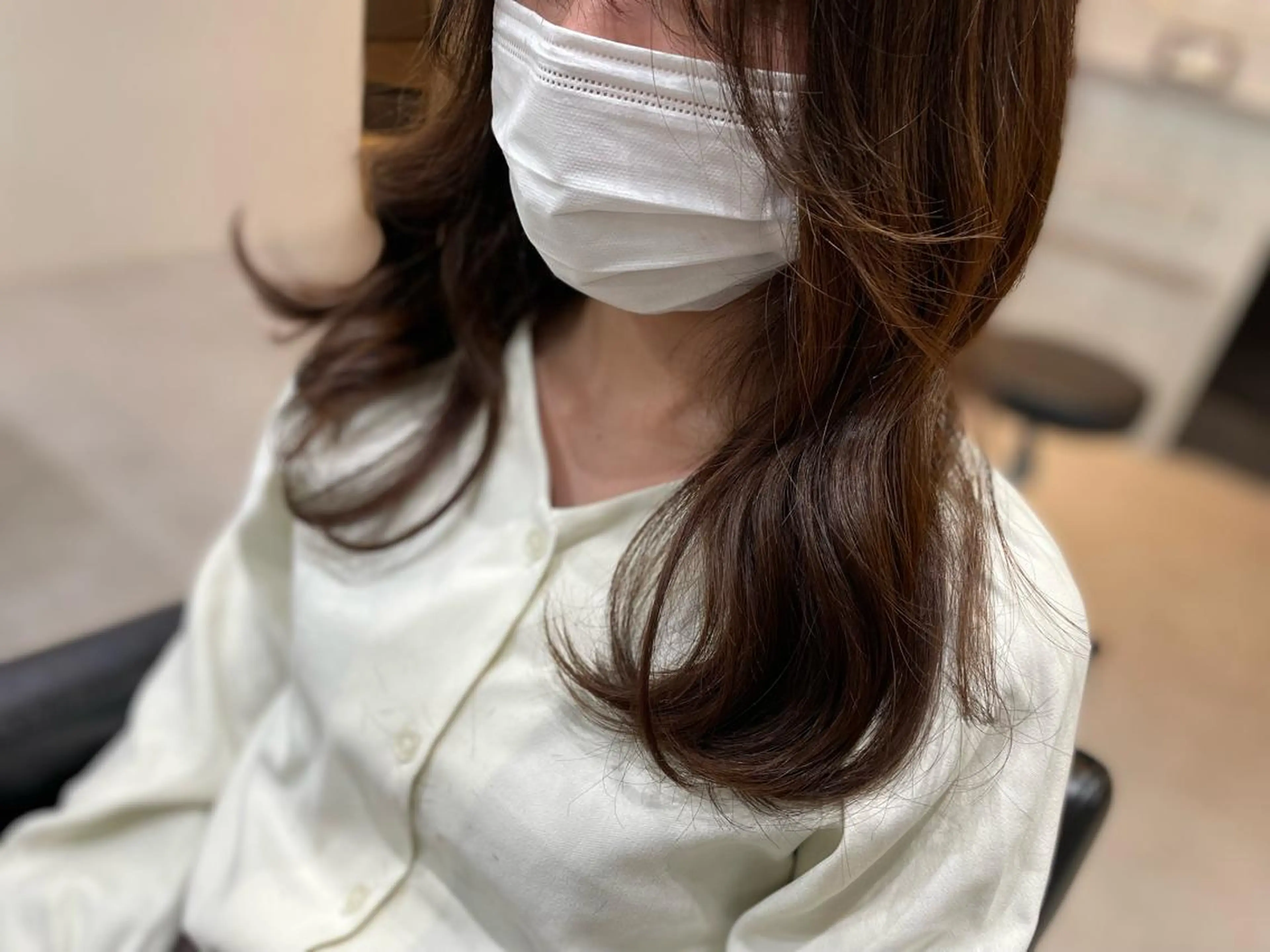 セミロング 顔周りカット ヨシンモリ レイヤーカット シースルーバング RAWR　Hair Brio所属・髪質改善/ブリーチ /ユウキ🫧🌸のヘアスタイル