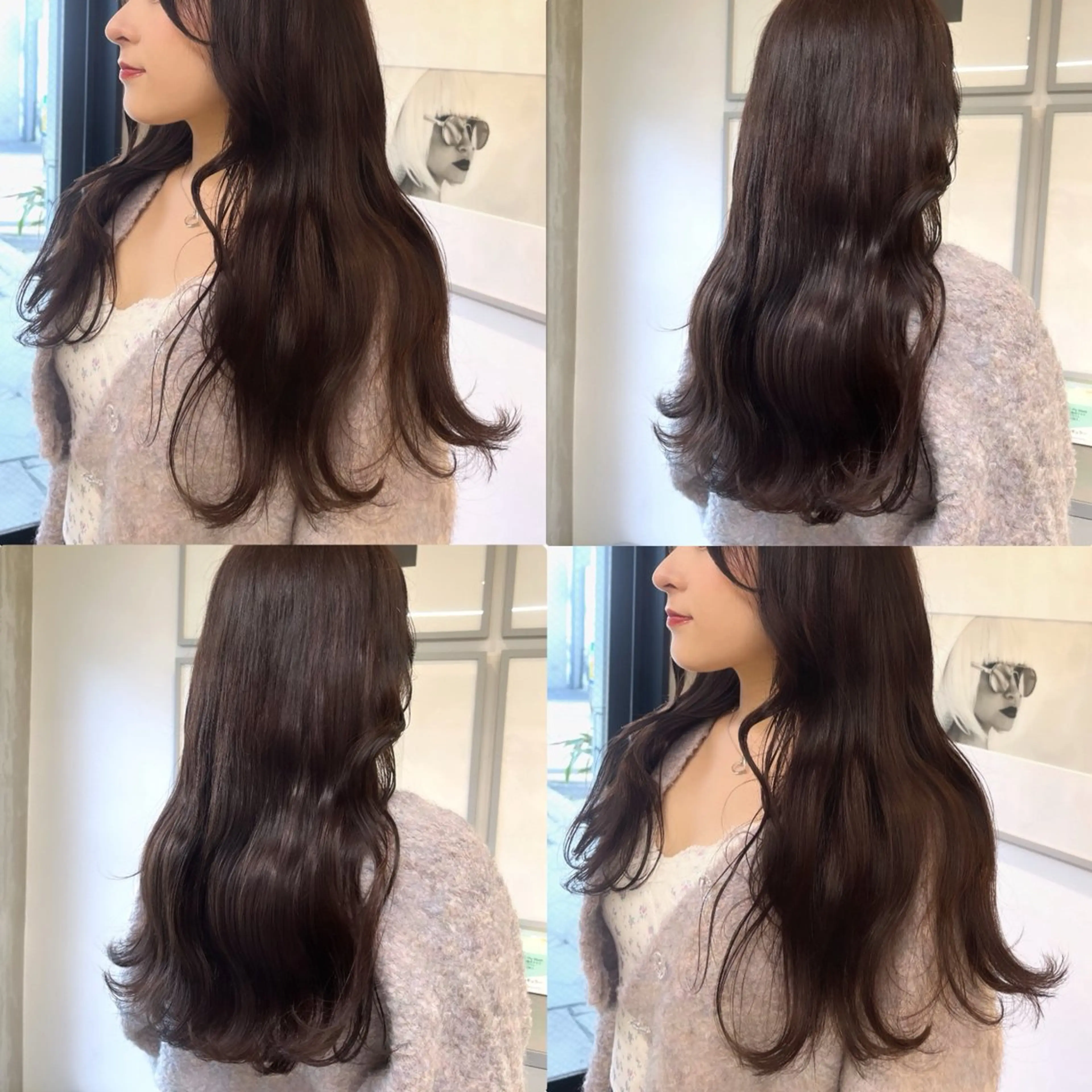 セミロング カラー アッシュ ベージュカラー ブラウンカラー ブラウンベージュ 透明感カラー ヘアカラー トリートメント ヘッドスパ ヘアセット カジュアルを女っぽく 𝗮𝘆𝗮𝗰𝗼のヘアスタイル