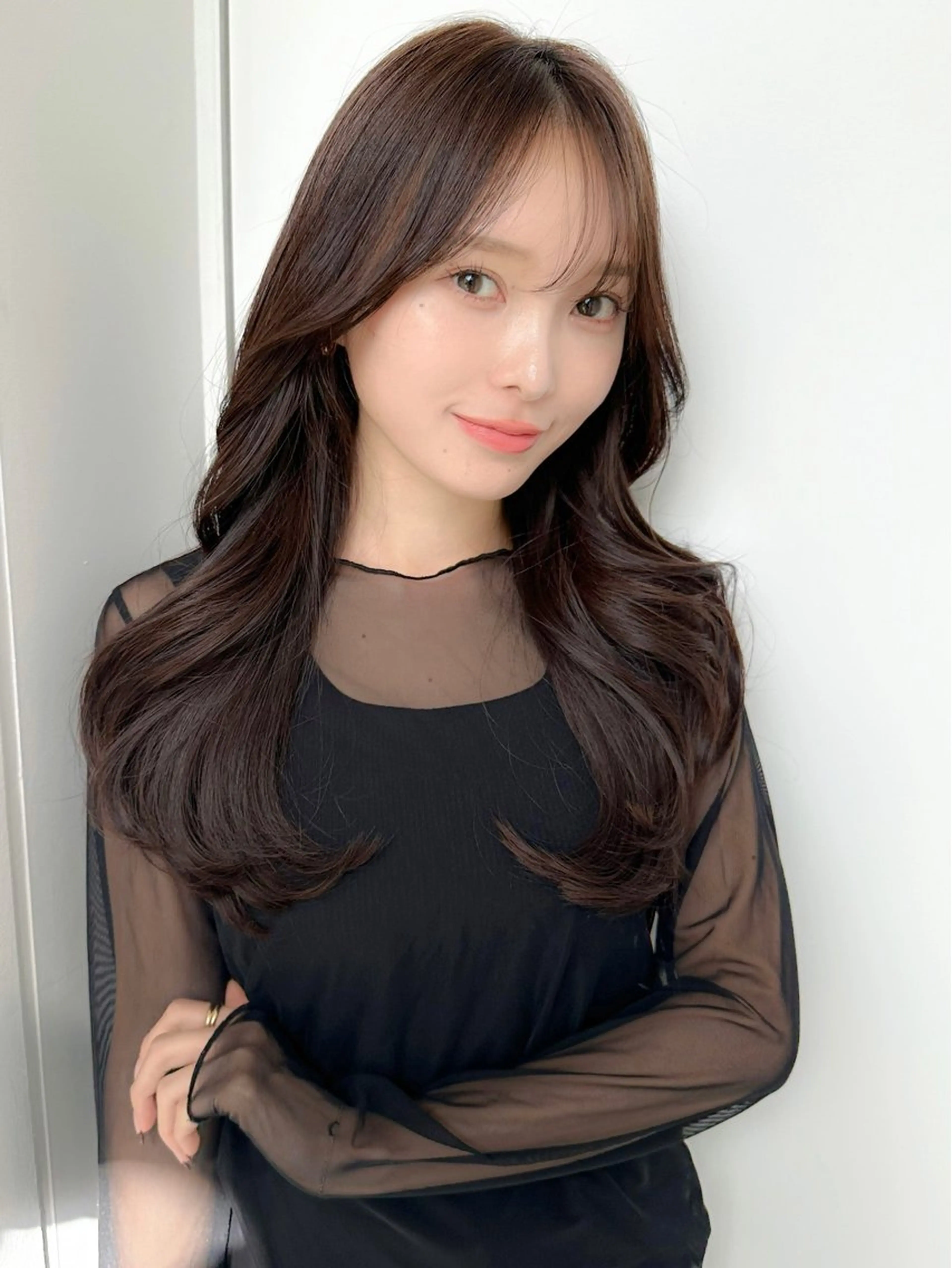 セミロング カラー ヘアカラー トリートメント 新宿/韓国風レイヤー 髪質改善/渋谷直樹のヘアスタイル