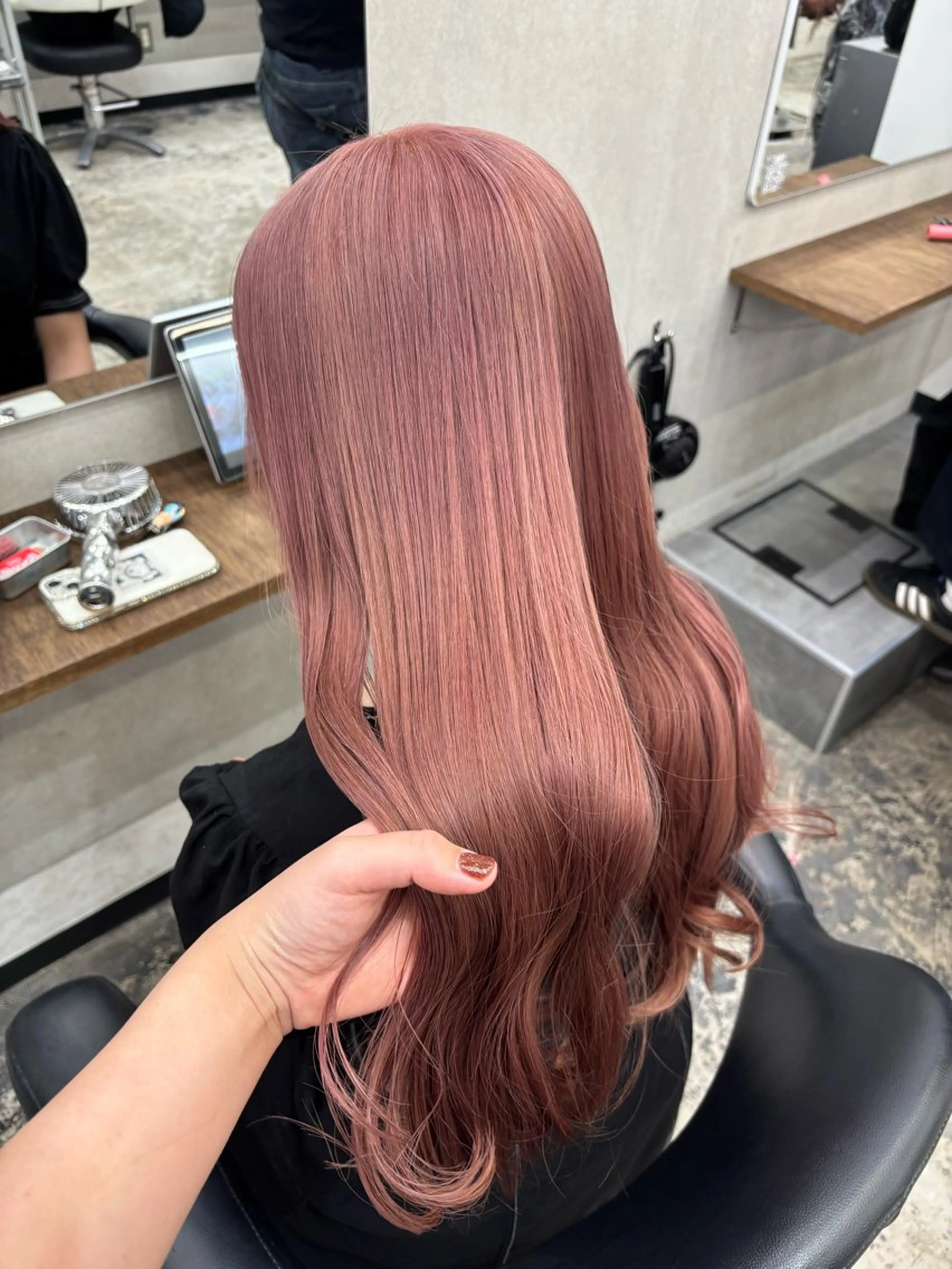 《🦊ブリーチあり》ハイトーンリタッチ➕暖色ワンカラーの写真