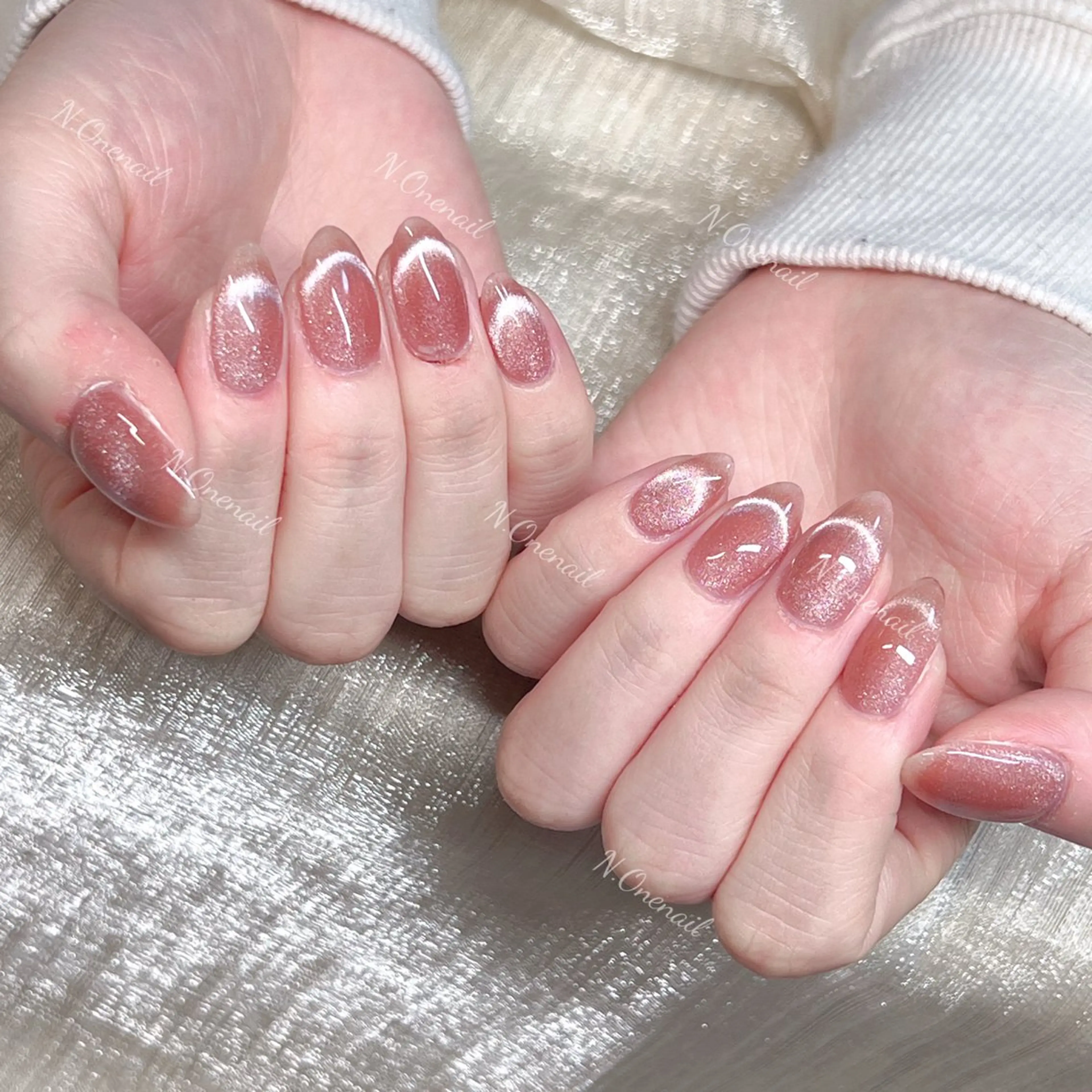 ★大人気ワンホンネイル／マグネットフレンチ¥ 5980★の写真