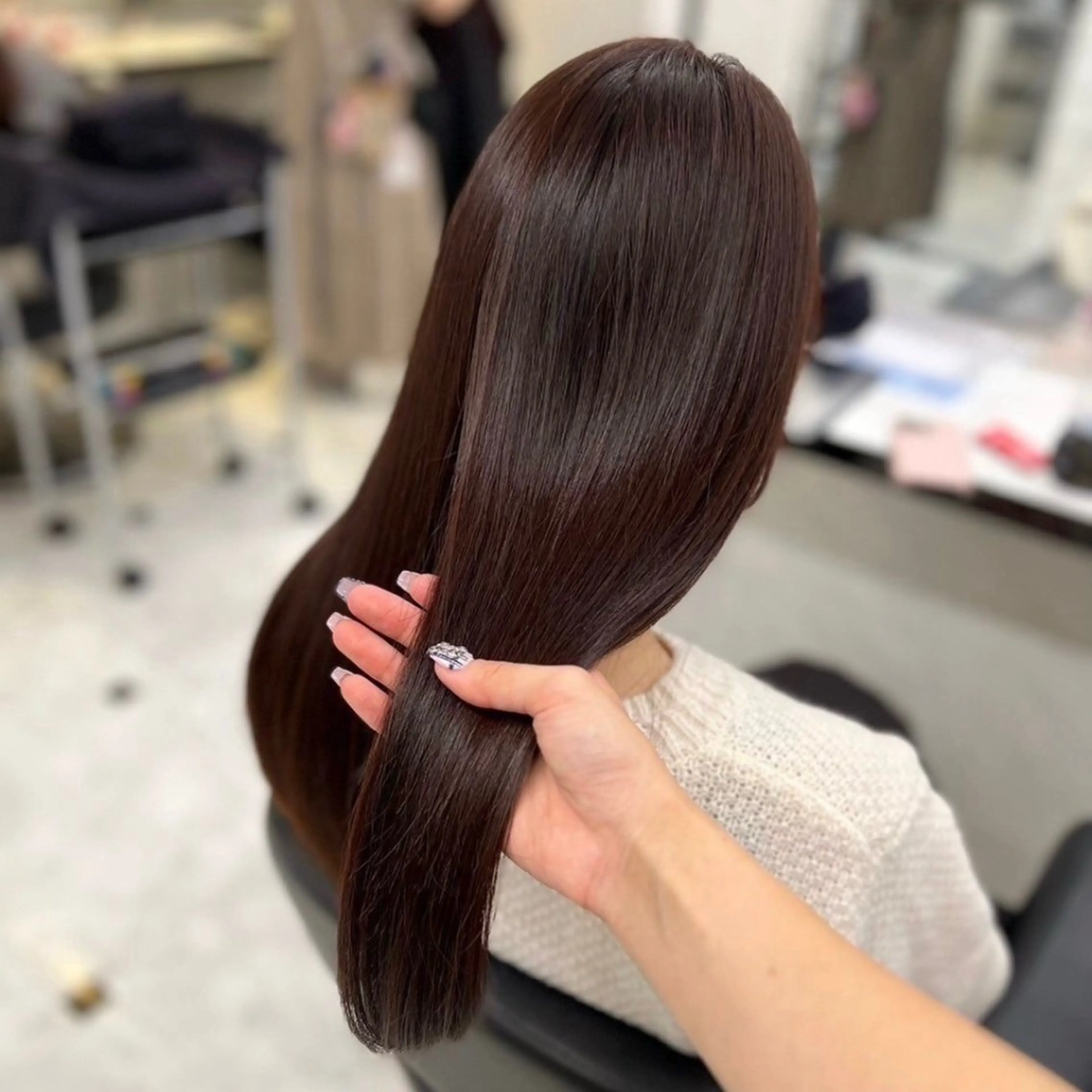 ロング カラー ブリーチ ブリーチなしカラー 髪質改善 トリートメント ヘアカラー 💗愛され暖色💗 ピンク/レッド💗のヘアスタイル