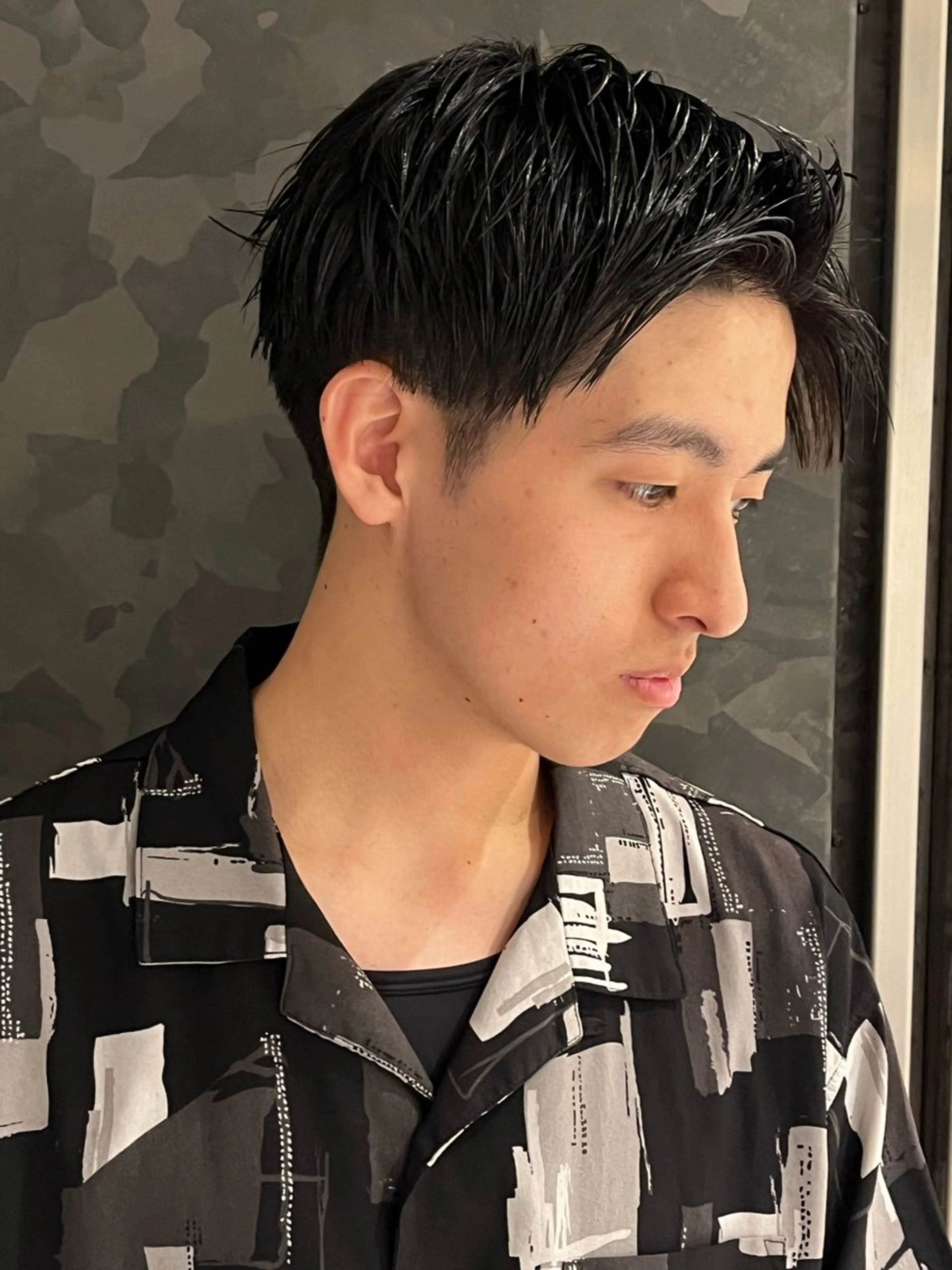 ミディアム メンズ ヒロ銀座大阪バーバーショップ難波店所属・坂井 光生のヘアスタイル