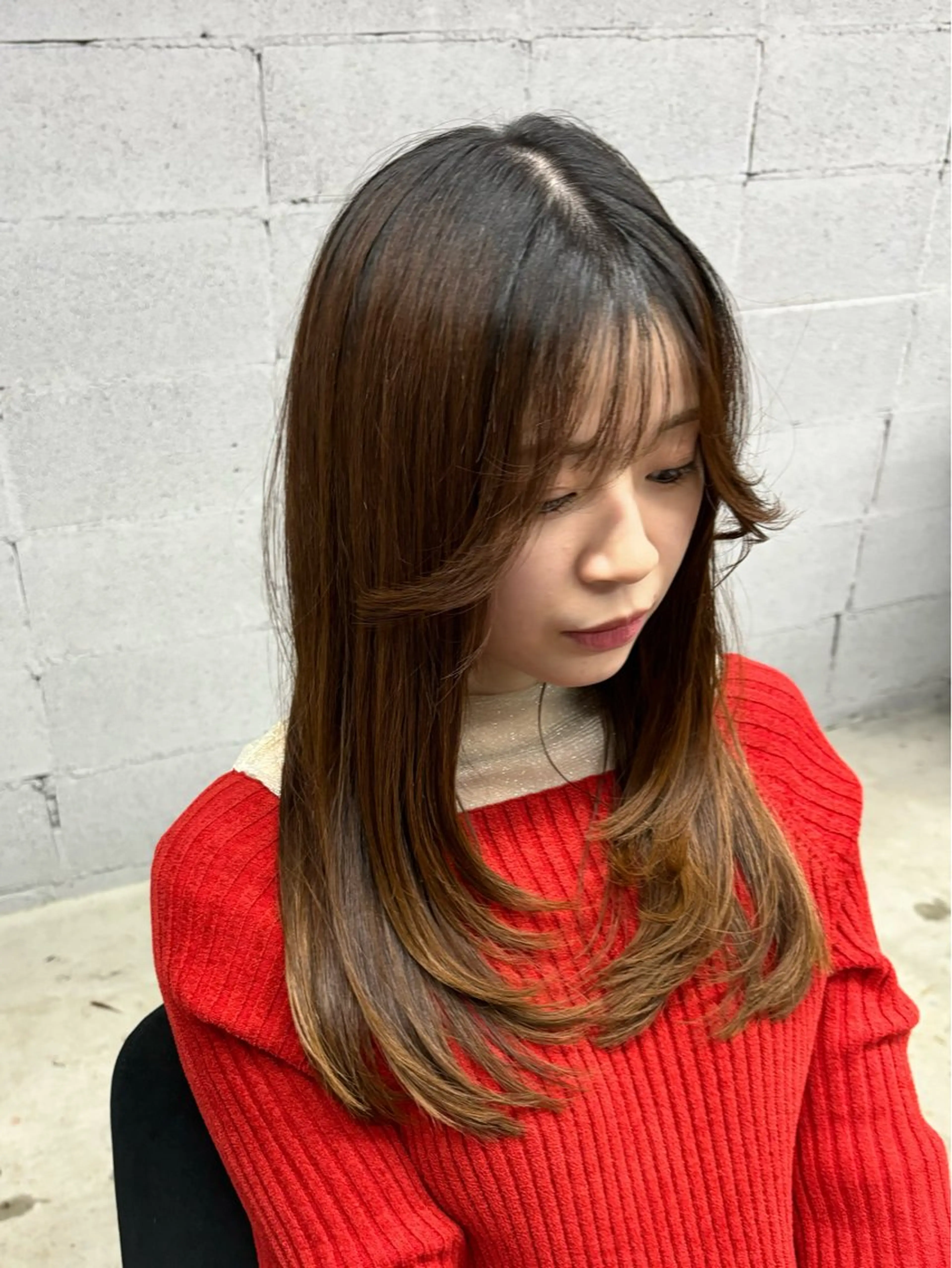 ロング レイヤーカット ローレイヤー カット 札幌パーマ 髪質改善/後藤海音のヘアスタイル