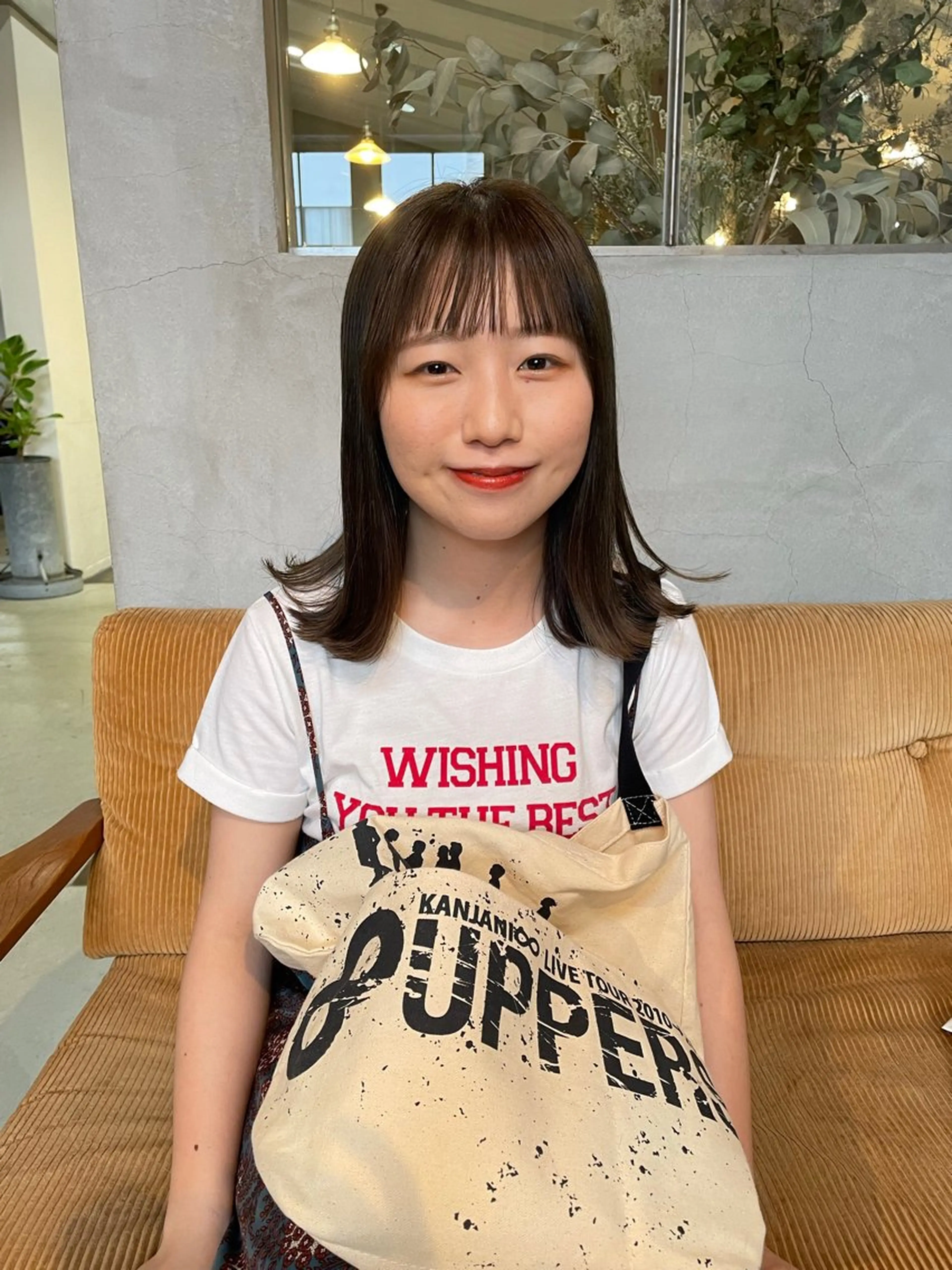 ミディアム カラー オリーブカラー 髪質改善 カット ヘアカラー 縮毛矯正 石田 まいやのヘアスタイル