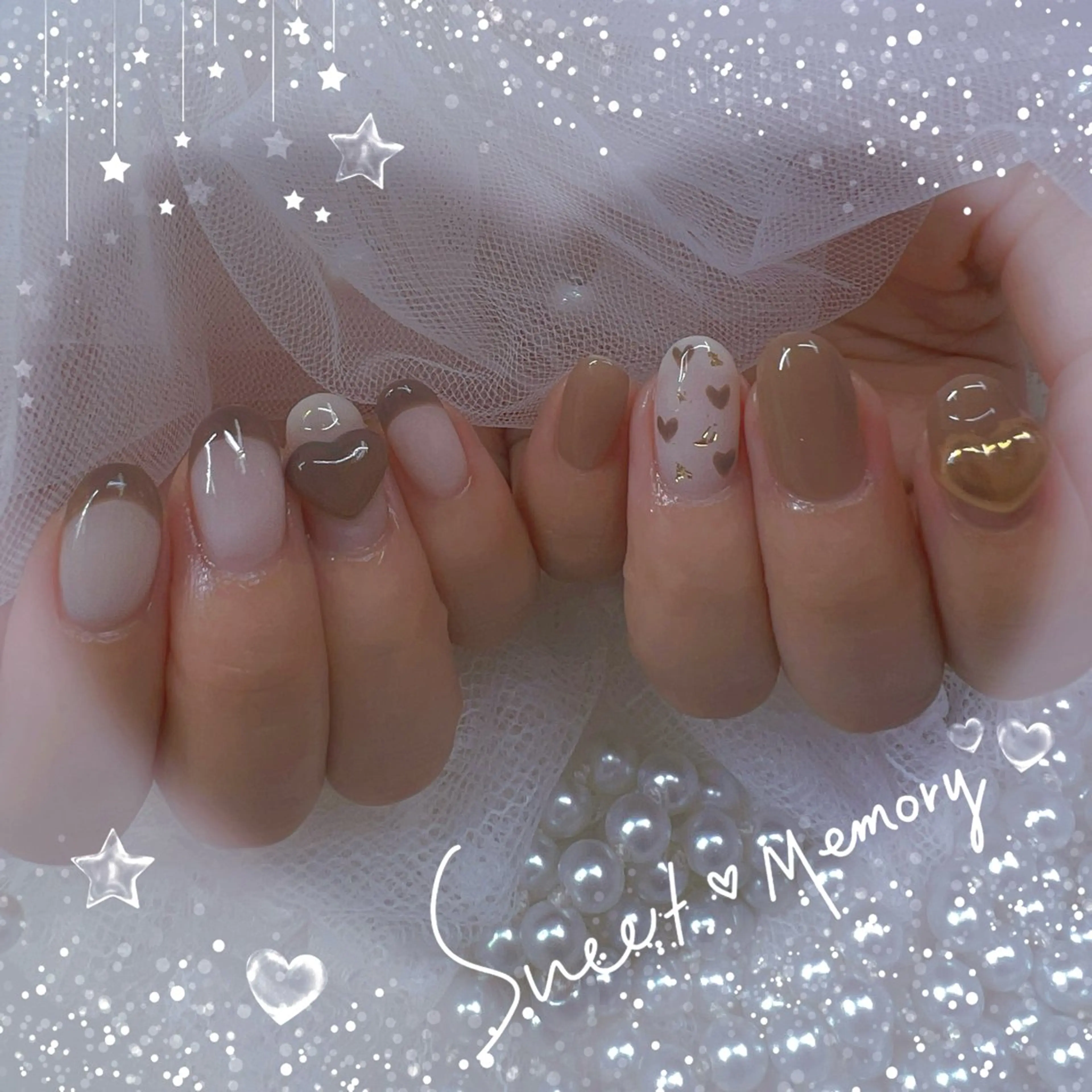 ネイル チークネイル フレンチネイル ガーリー ガラスフレンチ グラデーション ハンドネイル Chill Nailsalonのネイルデザイン