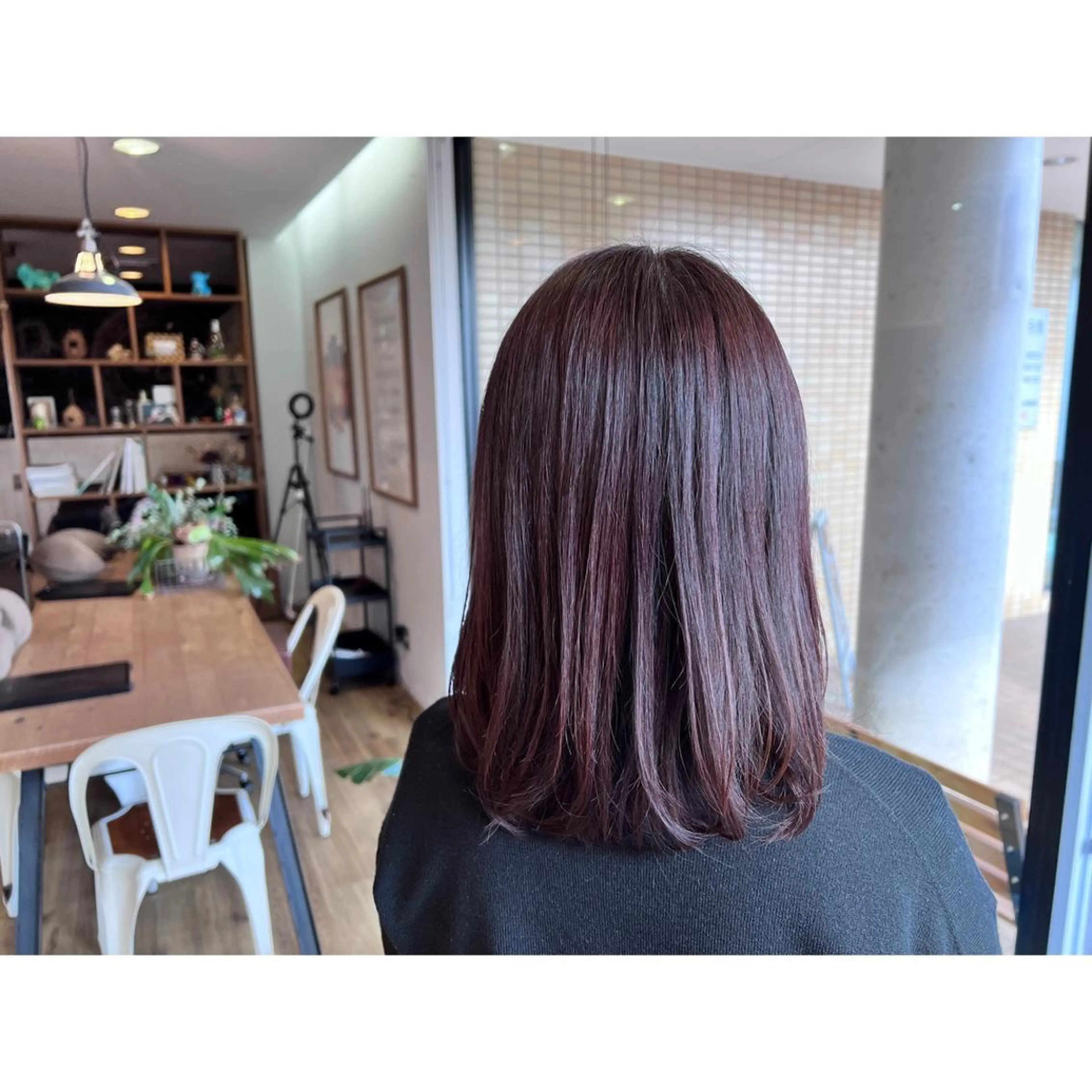 ロング カラー ピンクカラー カット ヘアカラー トリートメント ツキダテ ユイのヘアスタイル