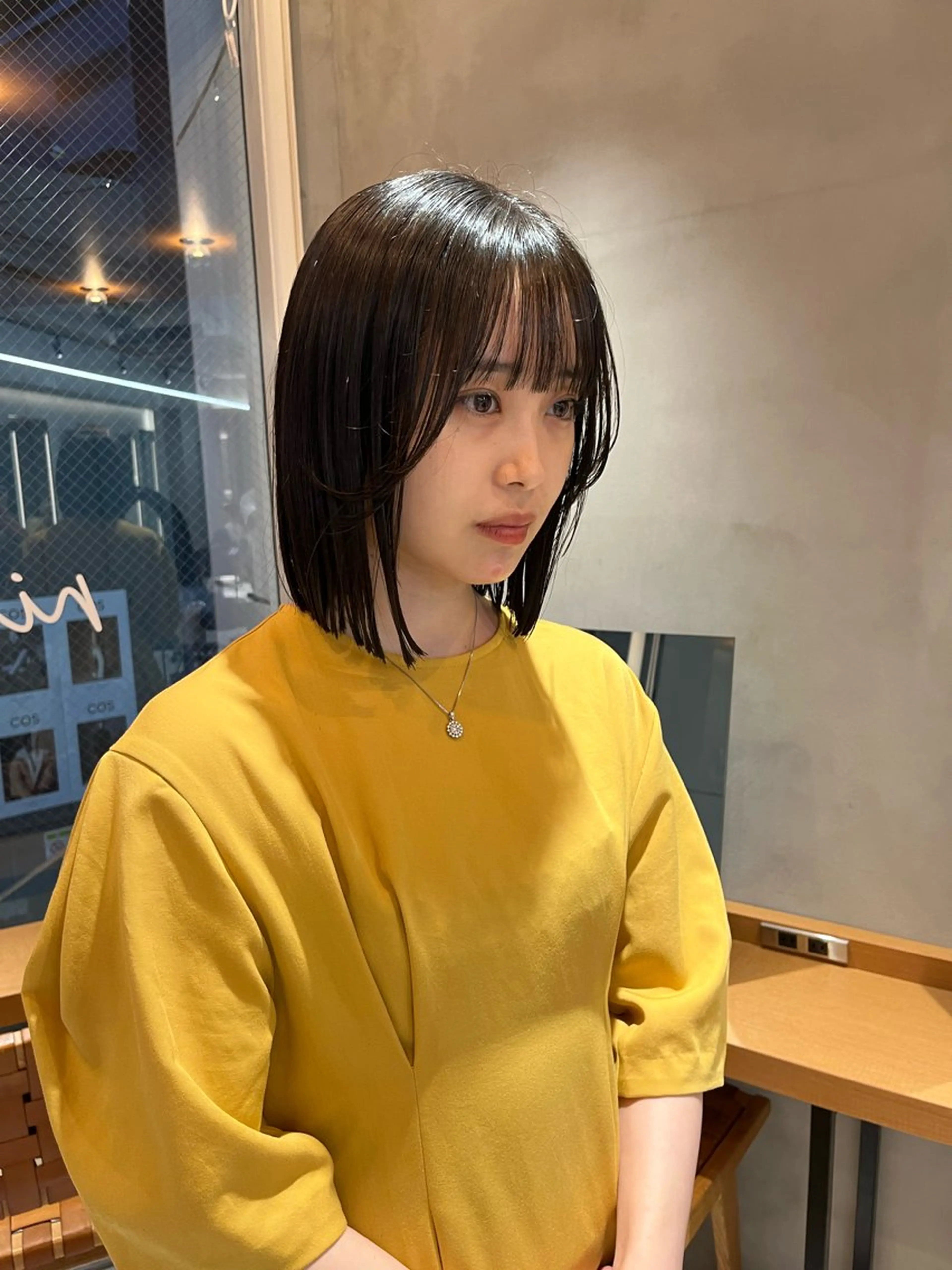 ミディアム カラー カット ヘアカラー トリートメント 韓国ボブ＆顔まわり レイヤー♡TOMOEのヘアスタイル