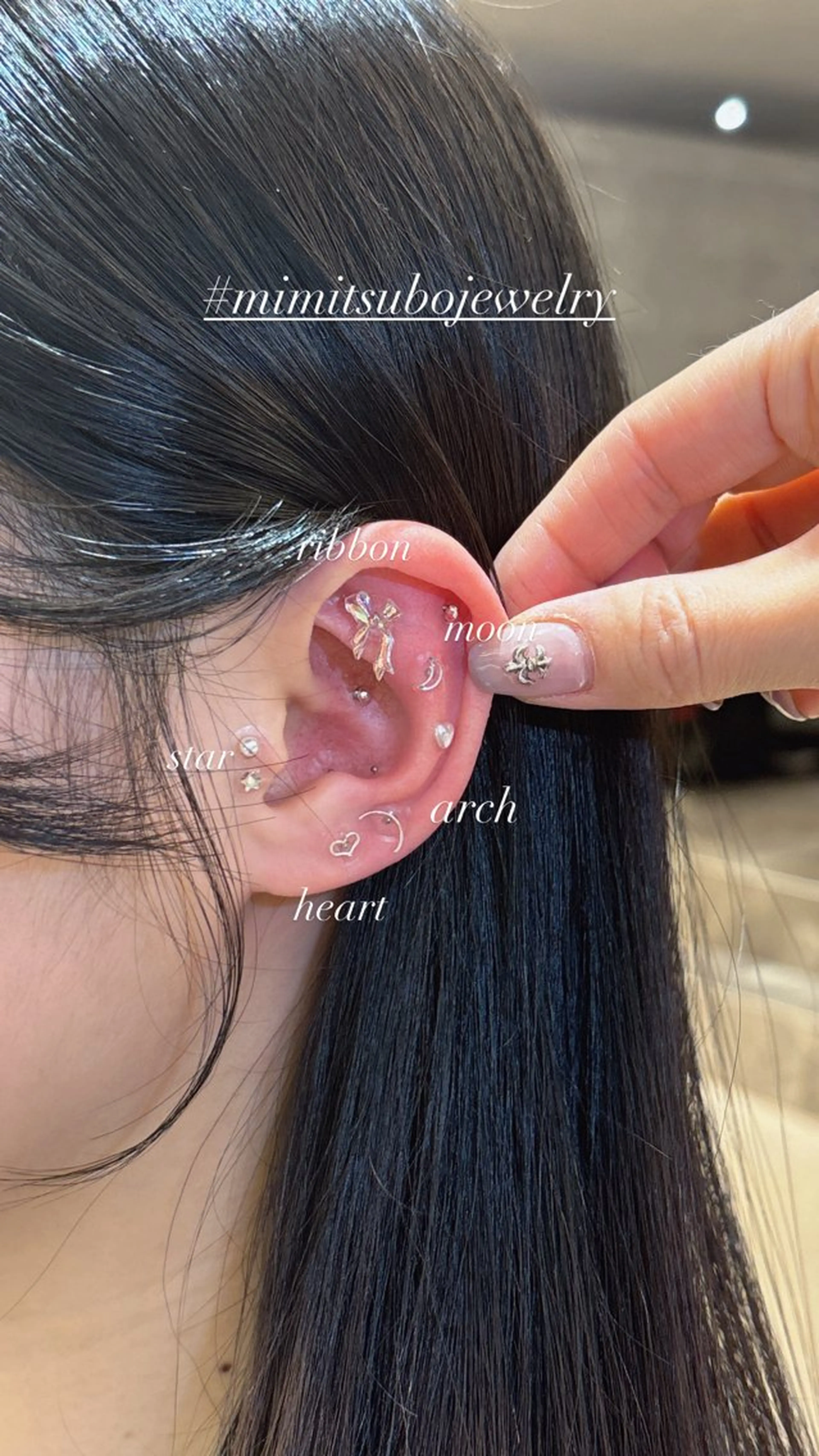 ご新規様限定【💎耳ツボジュエリー+ヘアカラー＋カット💎】¥12,200→✨¥10980✨片耳５個ずつ(+220​〜​)の写真