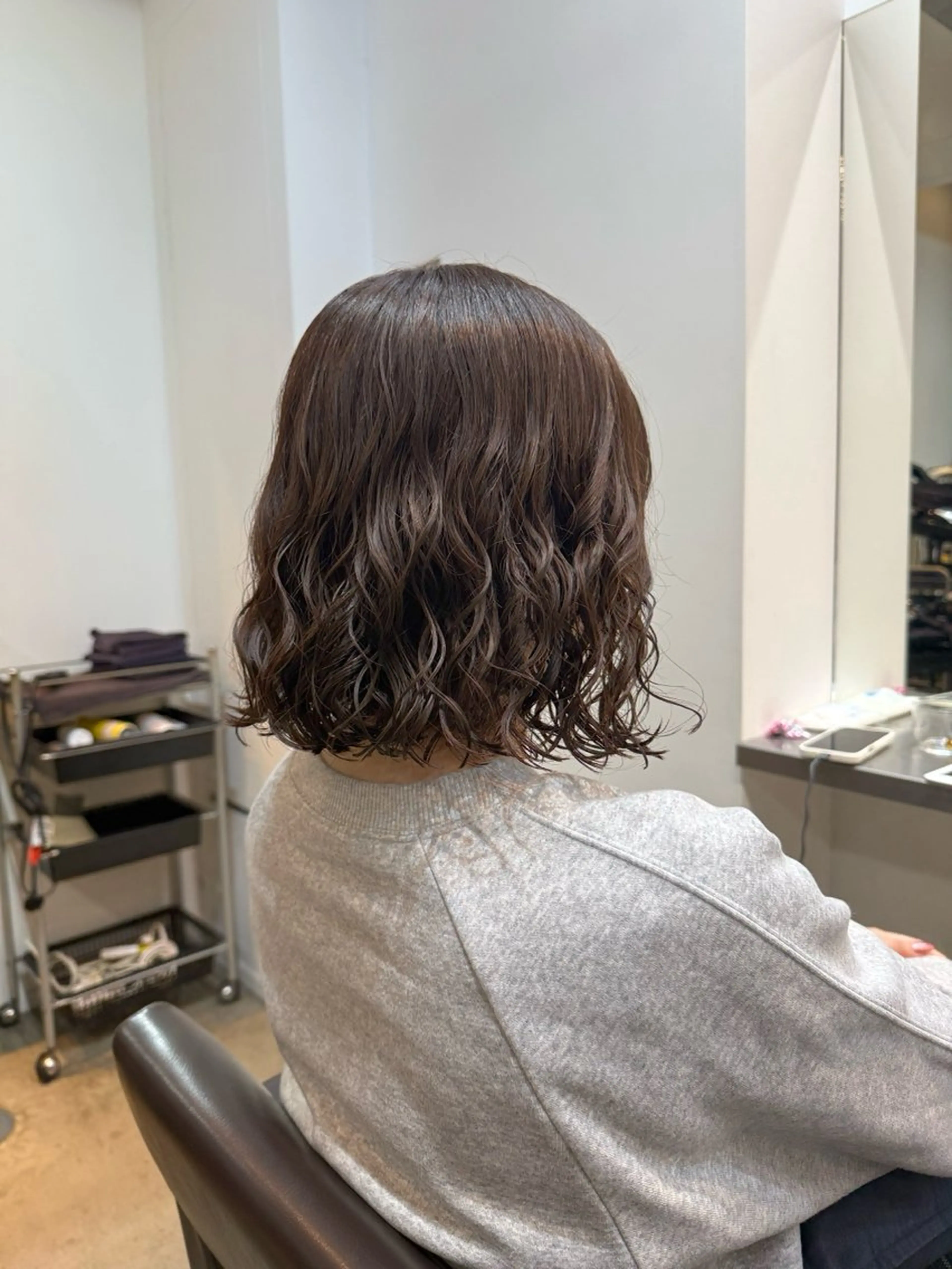 ミディアム パーマ カット パーマ トリートメント デジタルパーマ ウェーブパーマ/神野のヘアスタイル