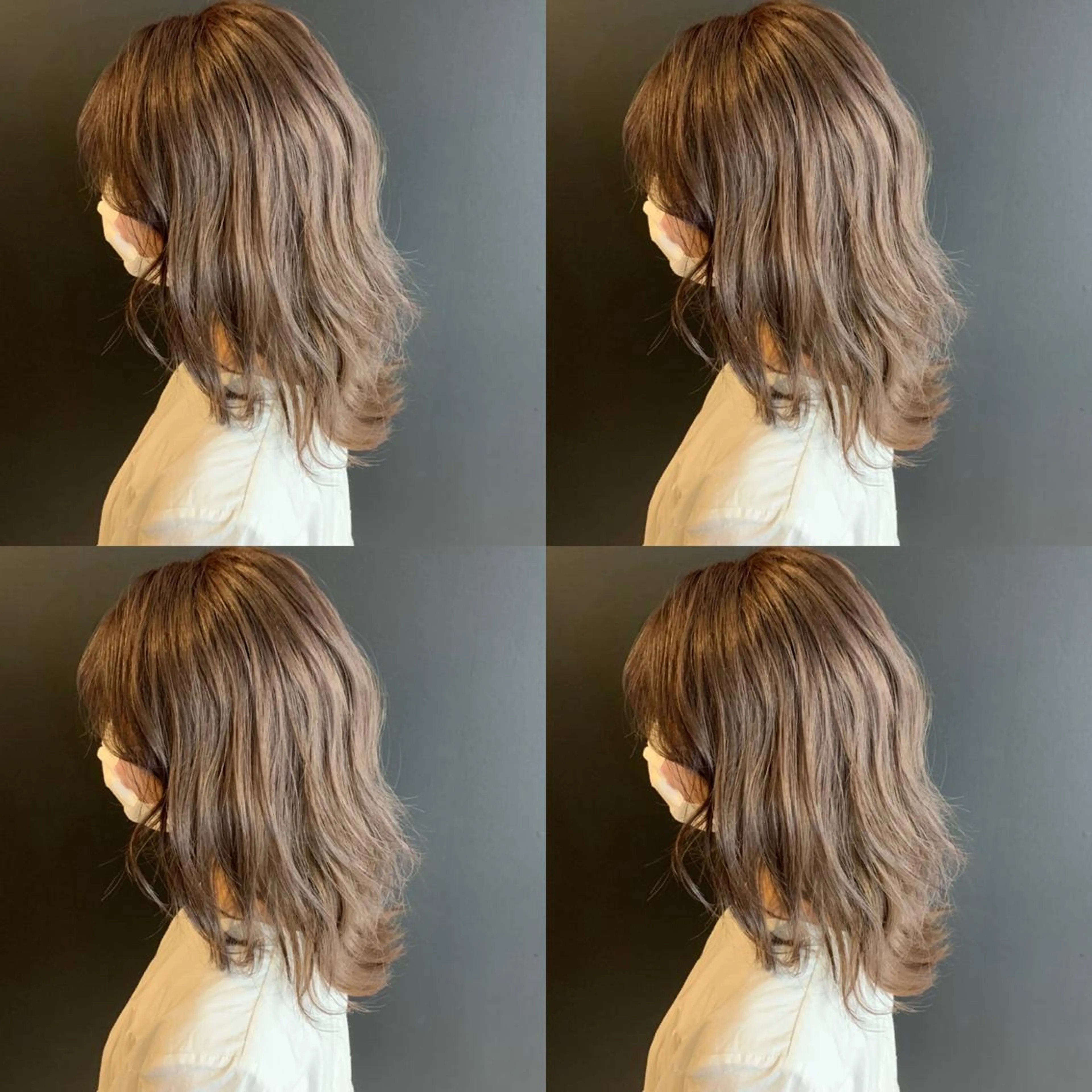 ミディアム カラー グレージュ ミルクティーグレージュ ✨髪質改善✖︎韓国 レイヤー✨ナカムラのヘアスタイル