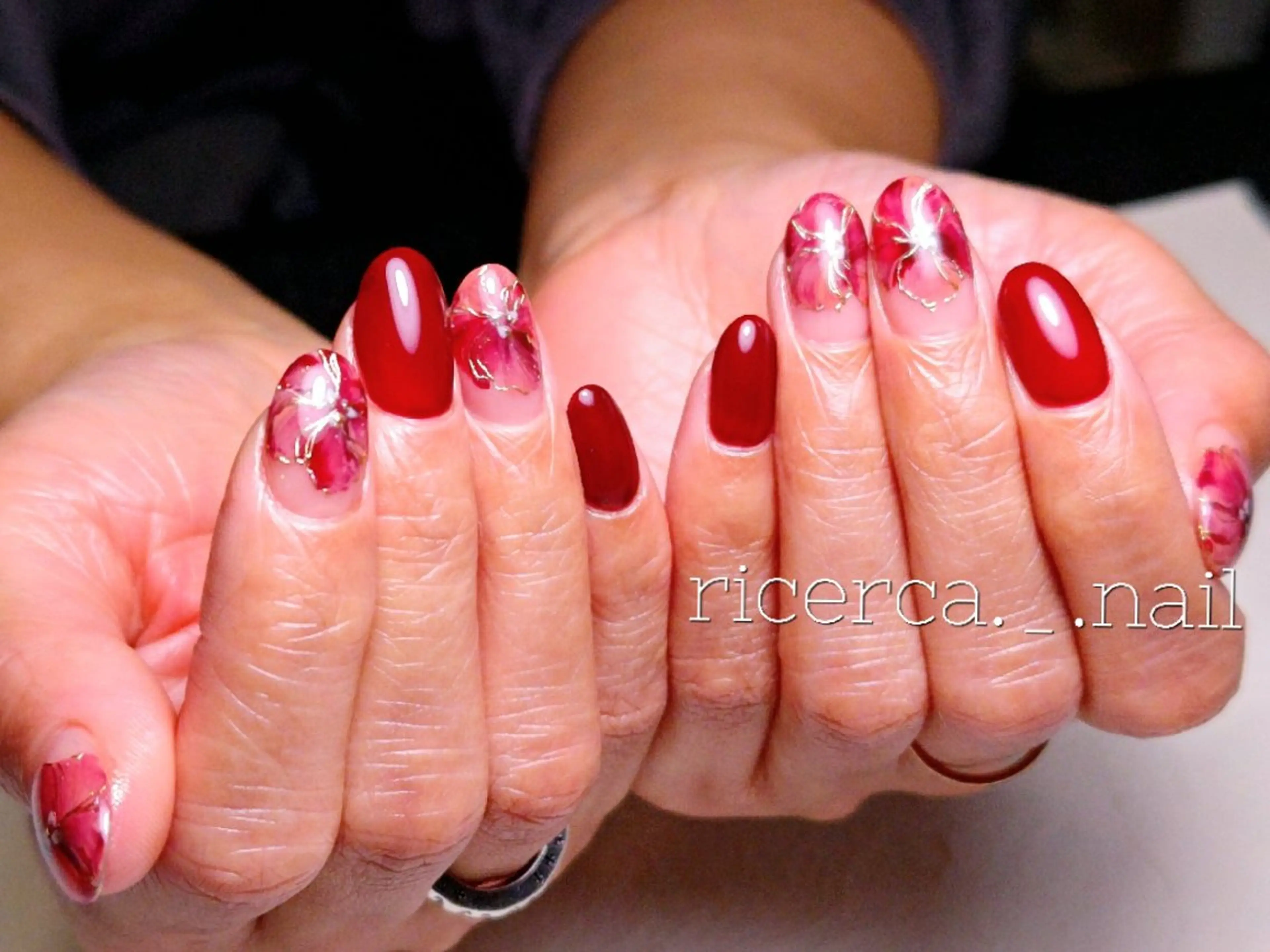 ネイル フラワーネイル フレンチネイル ricerca._. nail ちゃこのネイルデザイン