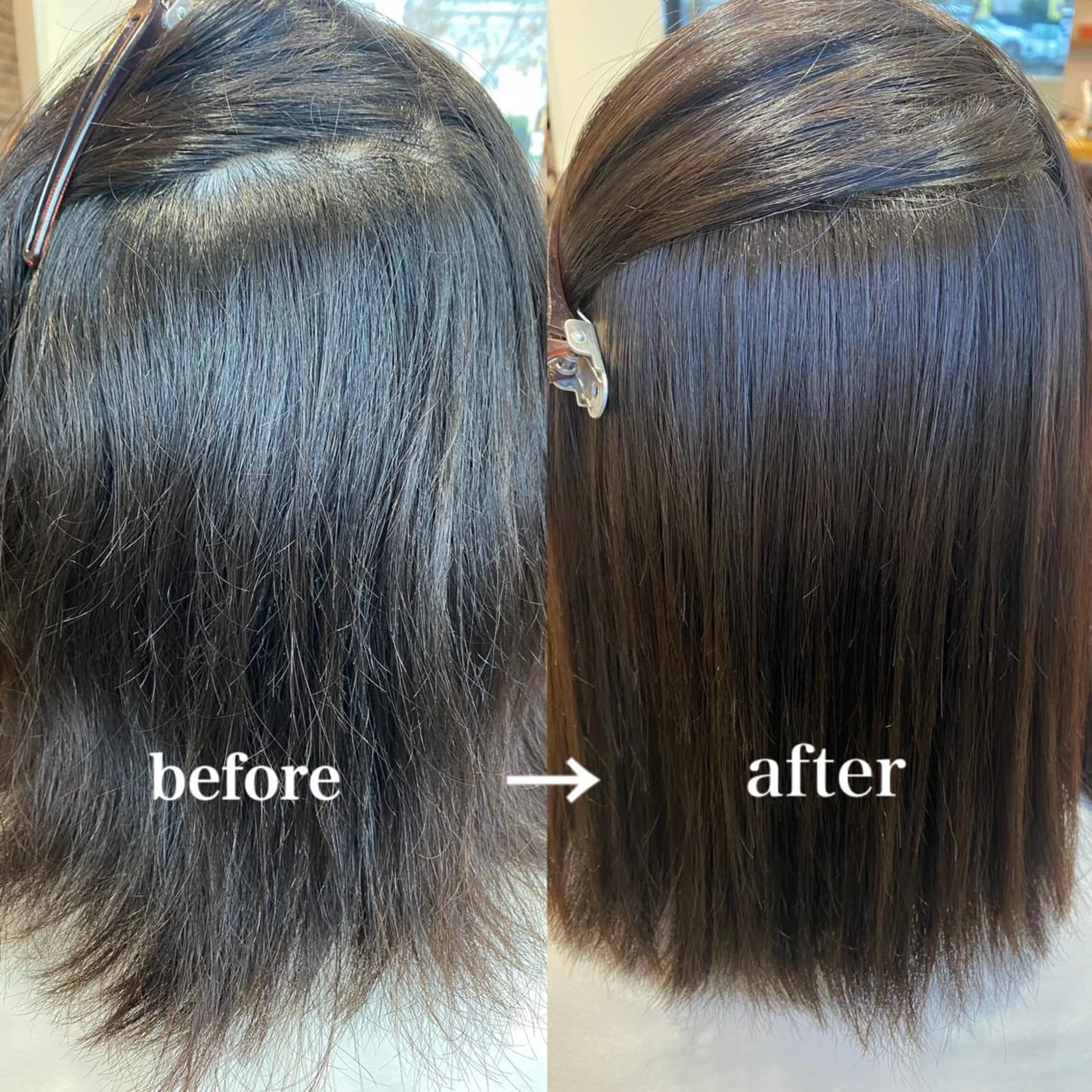 ミディアム 縮毛矯正 岡本 梨沙のヘアスタイル