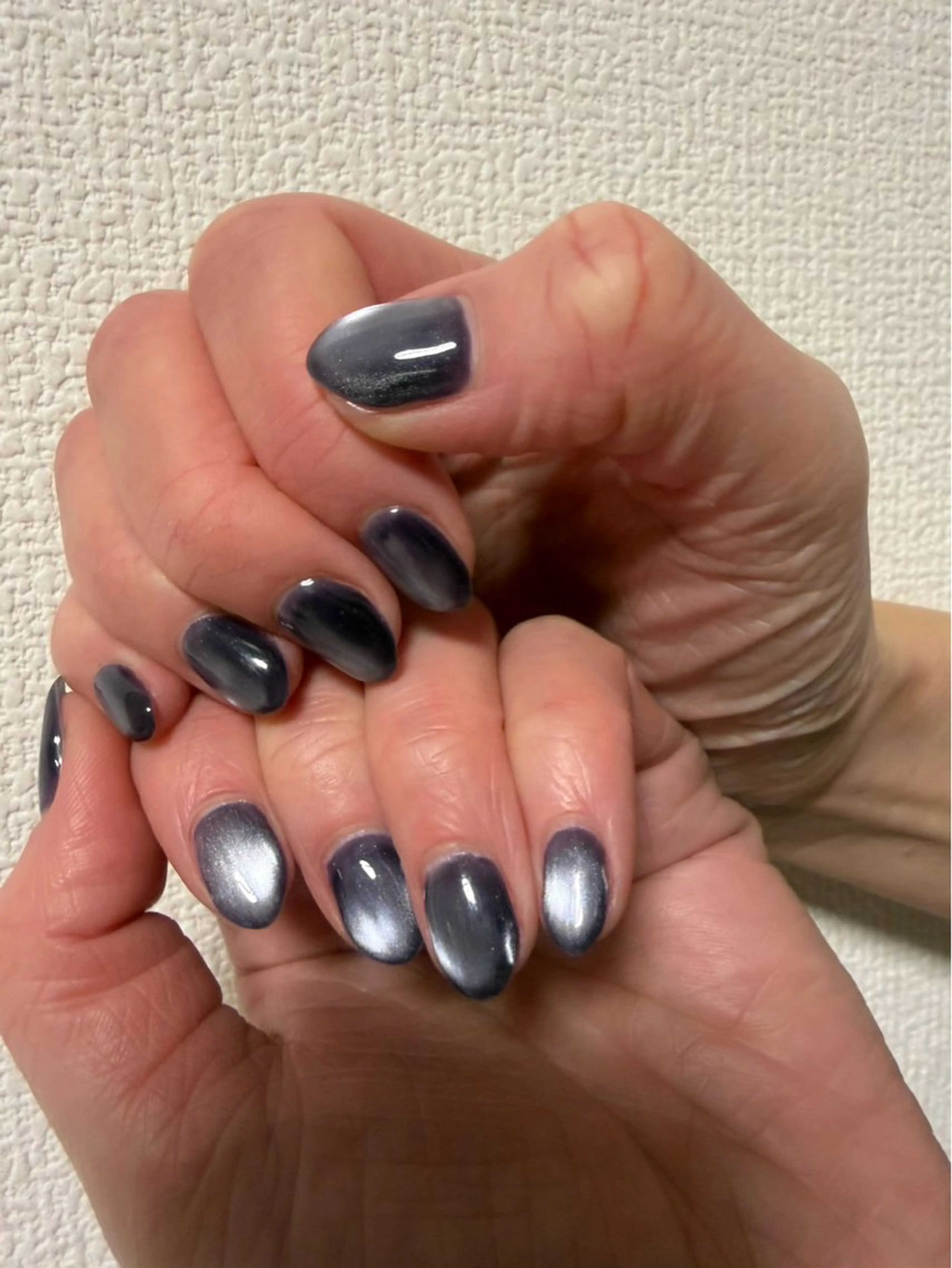 ネイル マグネットネイル ネイビー ハンドネイル ishida miokaのネイルデザイン