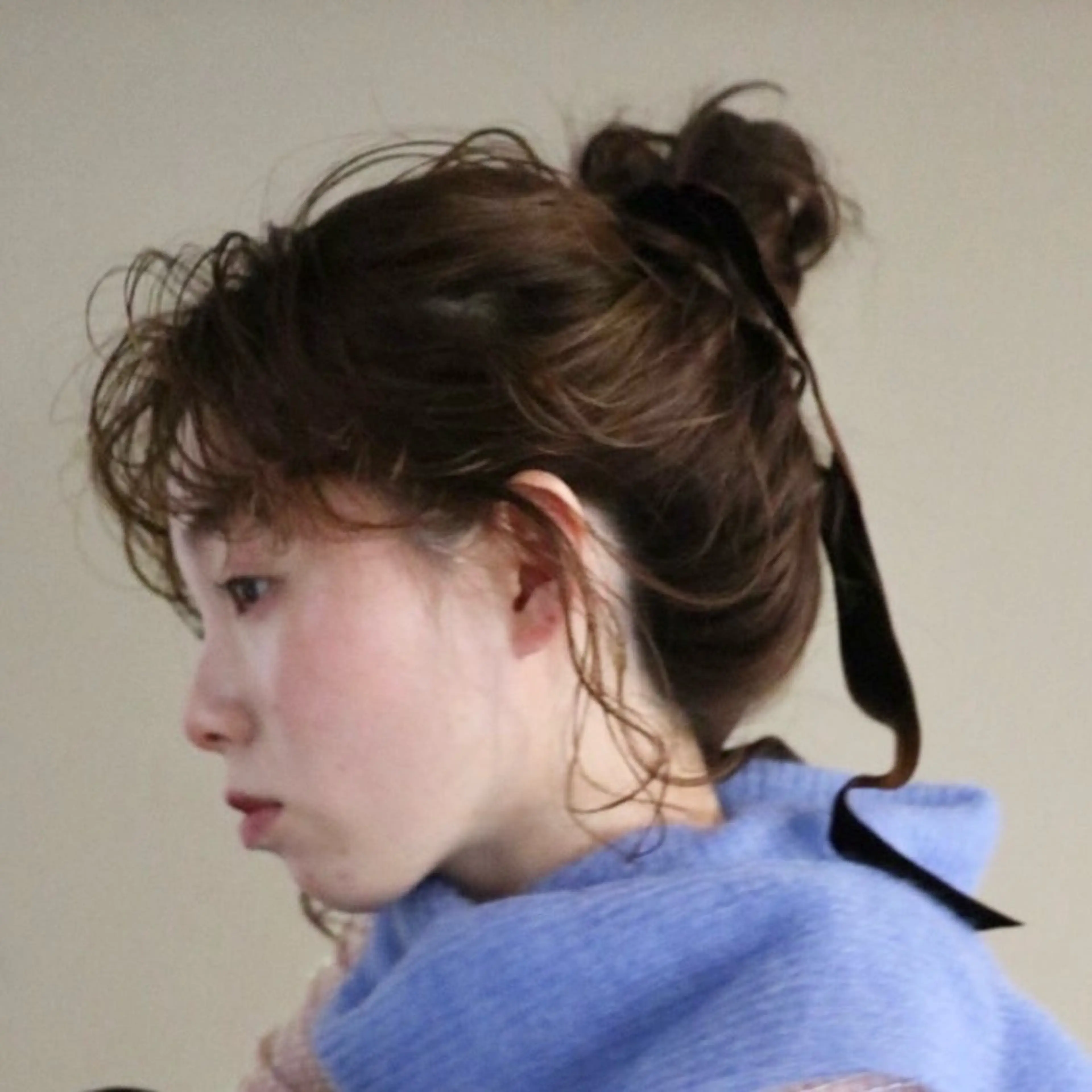 ロング ヘアアレンジ お団子ヘア 顔周りカット 伊藤朱音/栄/ レイヤーカットのヘアスタイル