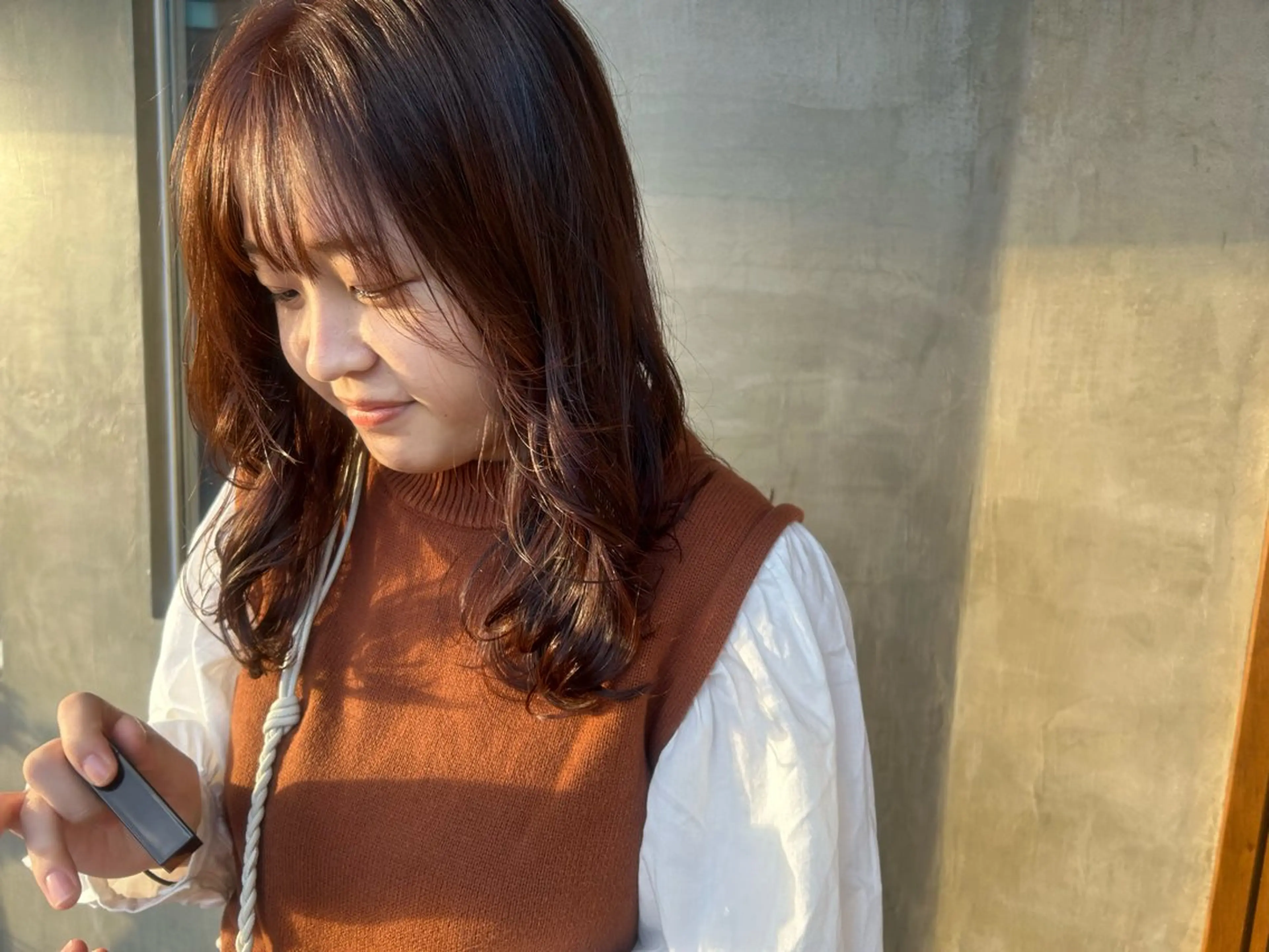 ミディアム カラー オレンジ カット ヘアカラー トリートメント 柔らかカラー🥛 mayucoのヘアスタイル