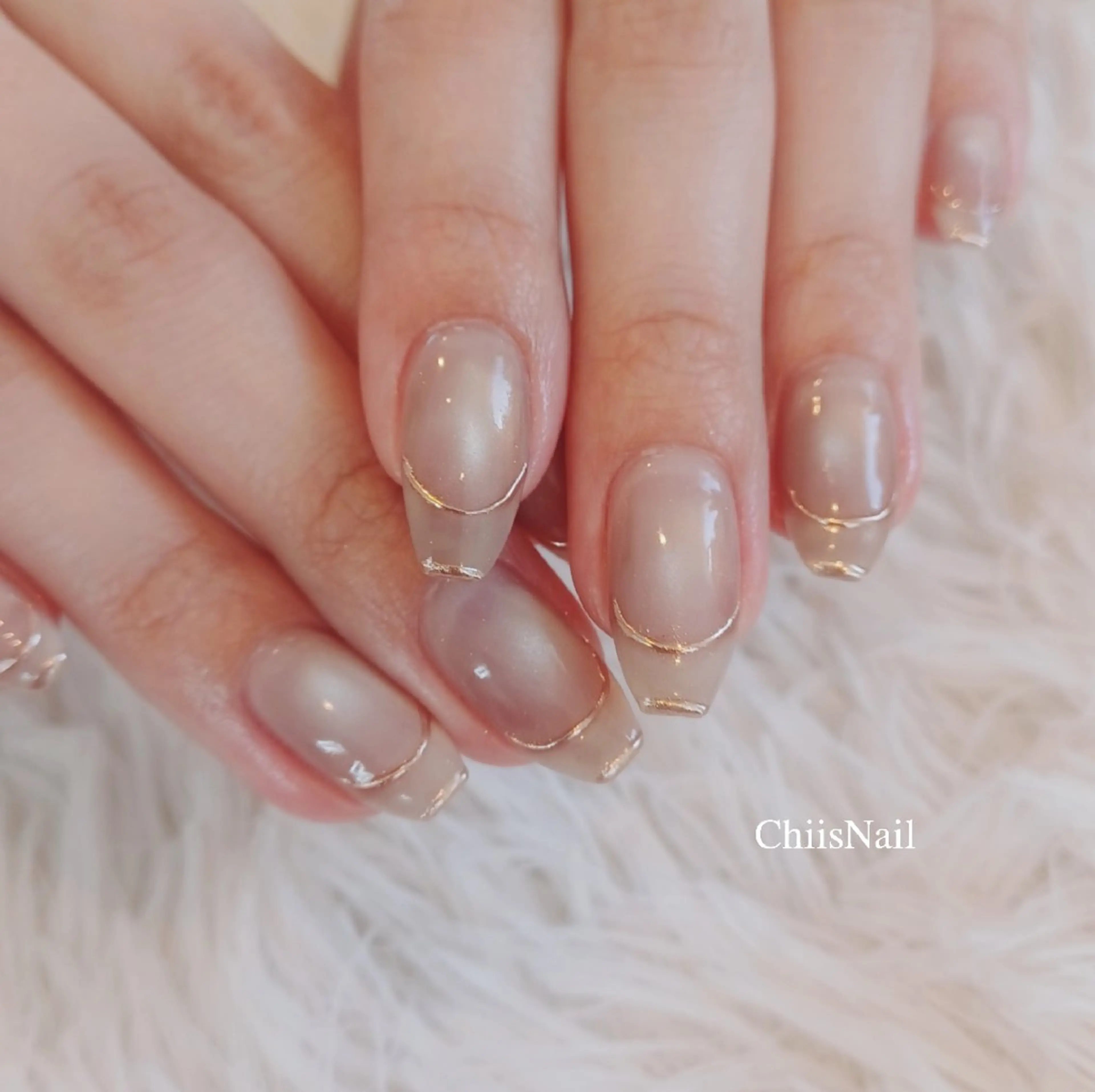 ネイル ダブルフレンチ フレンチネイル ハンドネイル ChiisNail ﾁｨｽﾞﾈｲﾙのネイルデザイン