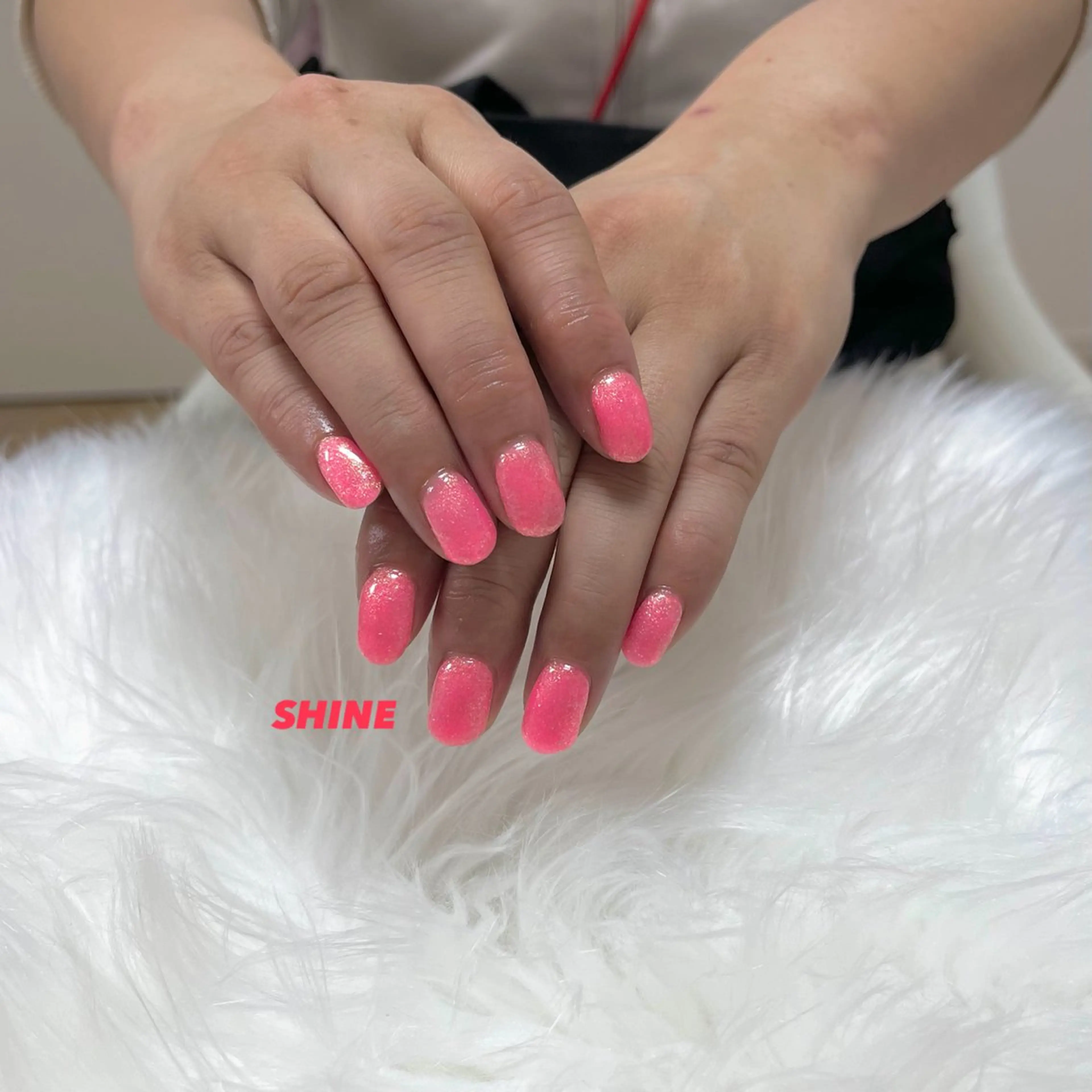 ネイル ワンカラーネイル ピンク 春ネイル ハンドネイル SHINE nail salonのネイルデザイン