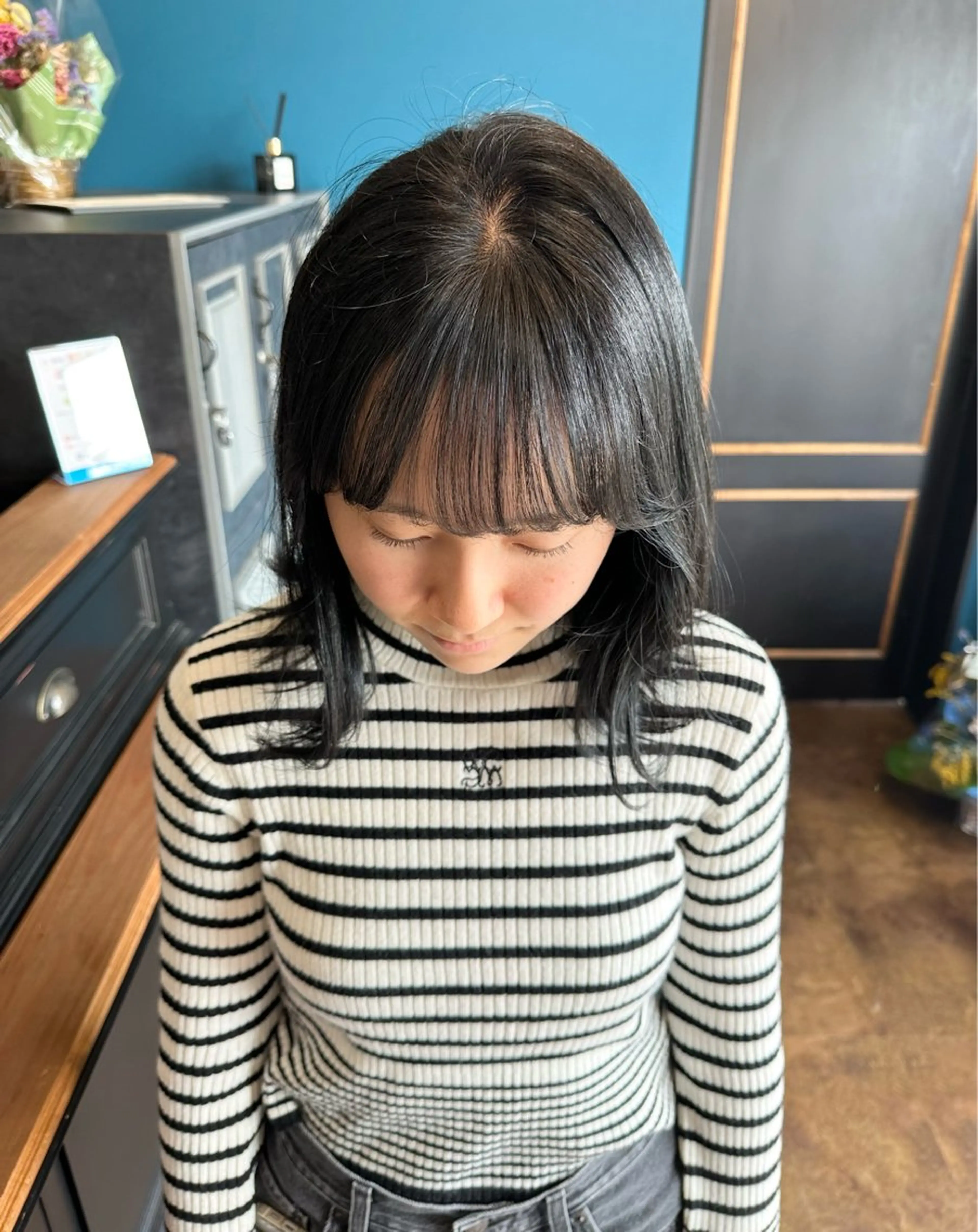 ミディアム ヘアカラー トリートメント 𝑭𝒖𝒌𝒂🩶 モテ髪×透明感カラーのヘアスタイル