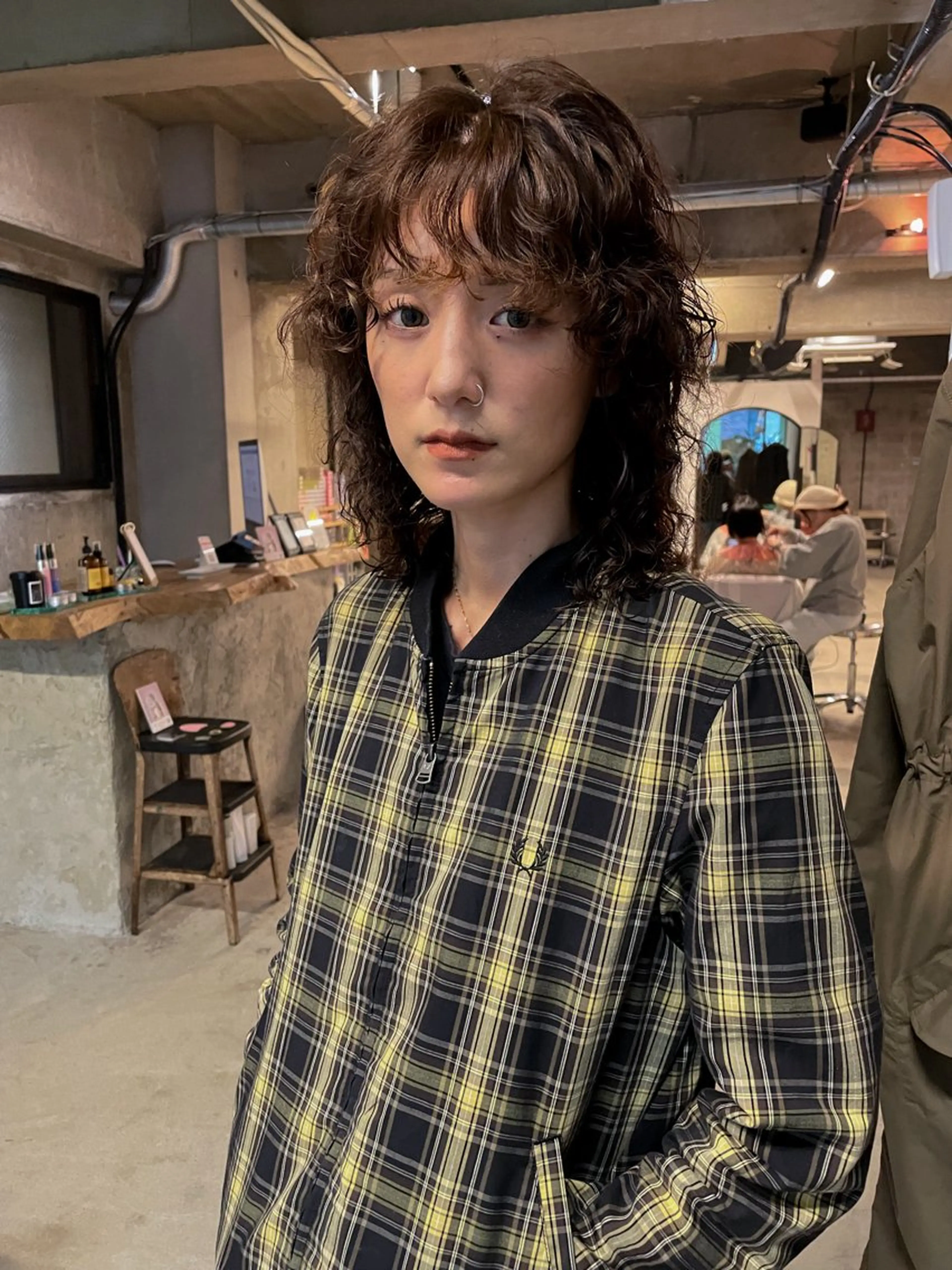 ミディアム パーマ パーマ/レイヤー 岩山丈一郎のヘアスタイル