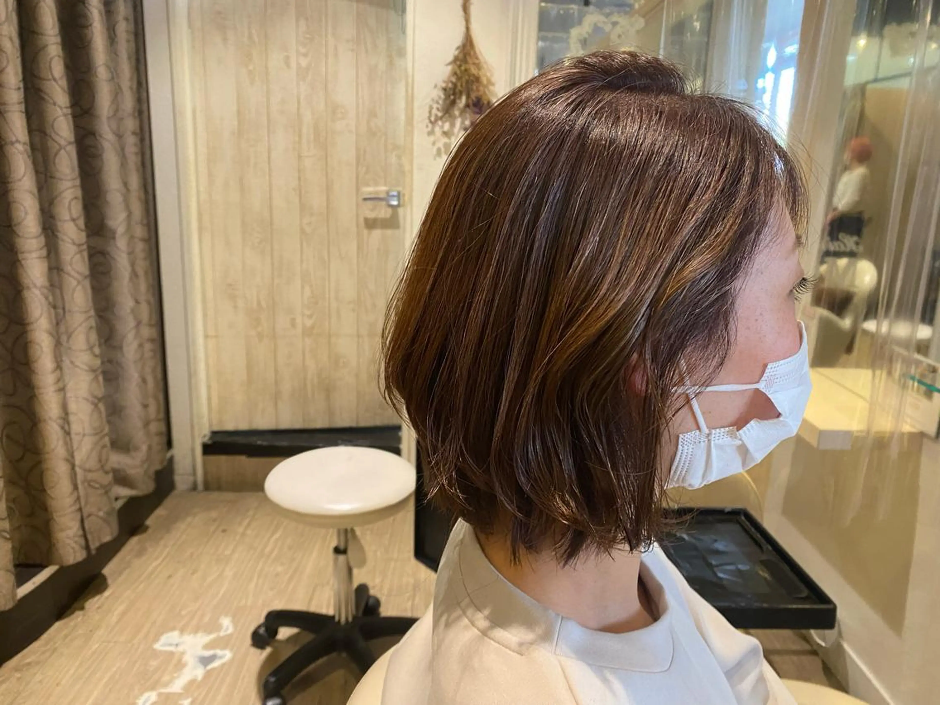 ミディアム 髪質改善/マツパ 垢抜け透明カラー衣笠のヘアスタイル